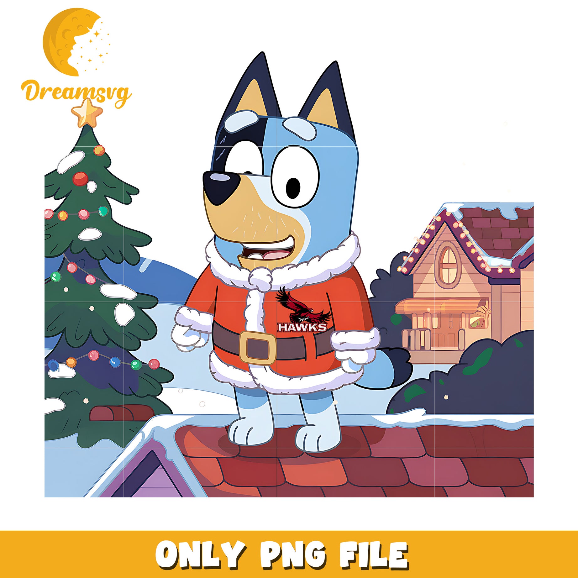 Bluey dad santa claus png, St Joseph's Hawks png, ncaa png