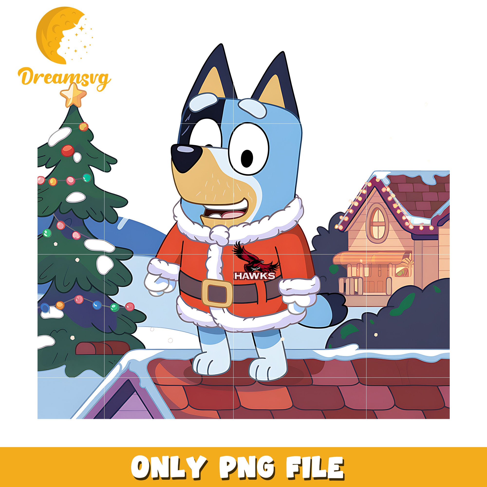 Bluey dad santa claus png, St Joseph's Hawks png, ncaa png