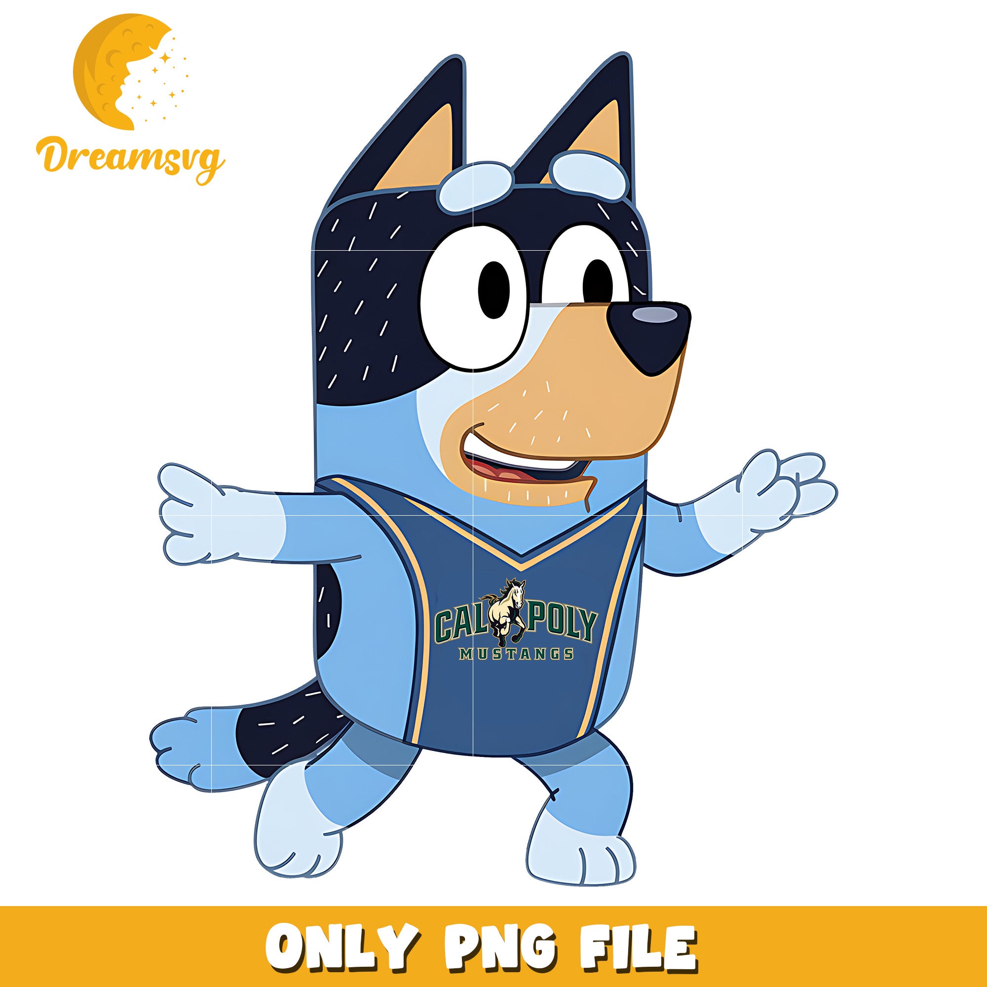 Bluey dad t-shirt logo png, Cal Poly Mustangs png, ncaa png