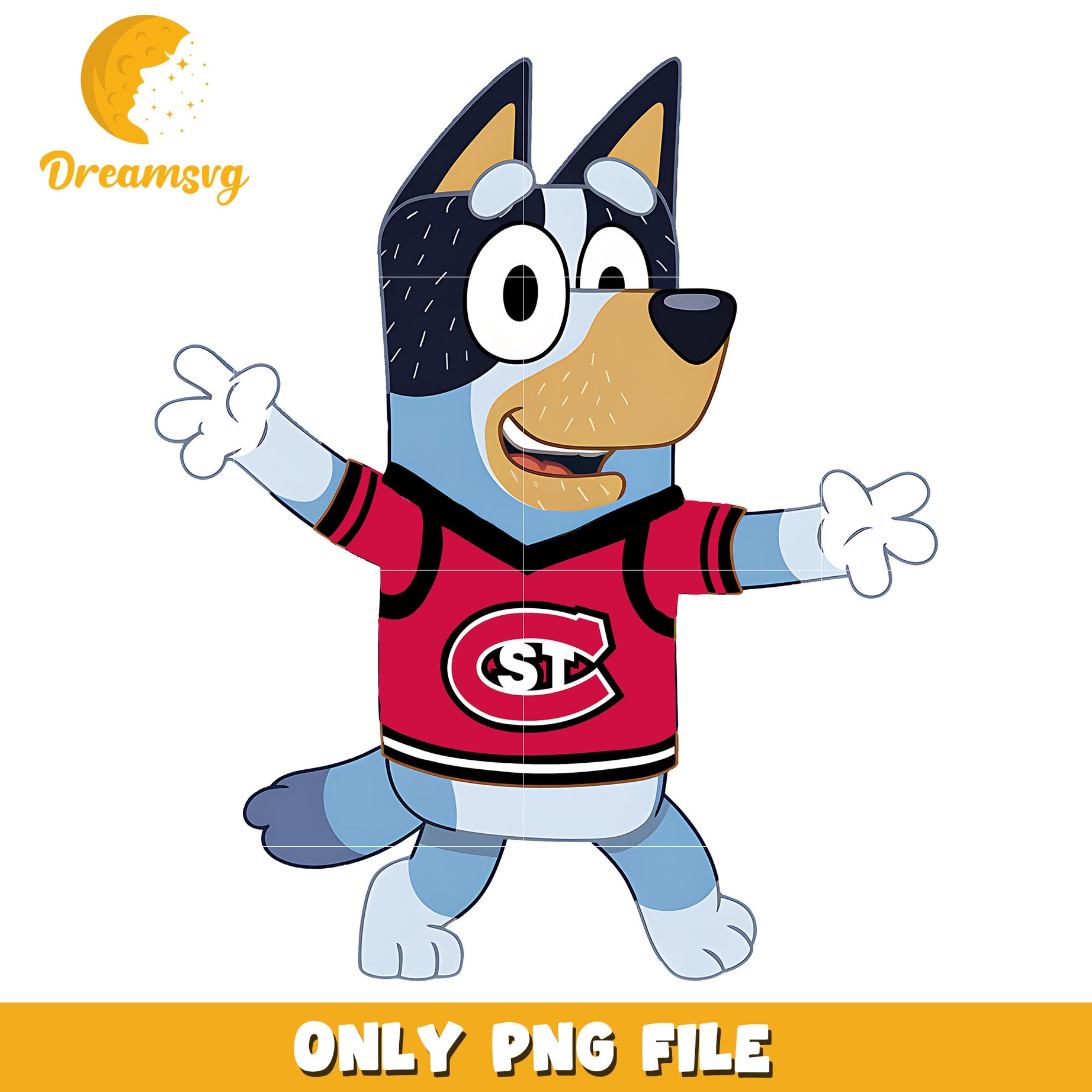 Bluey dad wear red shirt png, St Cloud State Huskies png, ncaa png