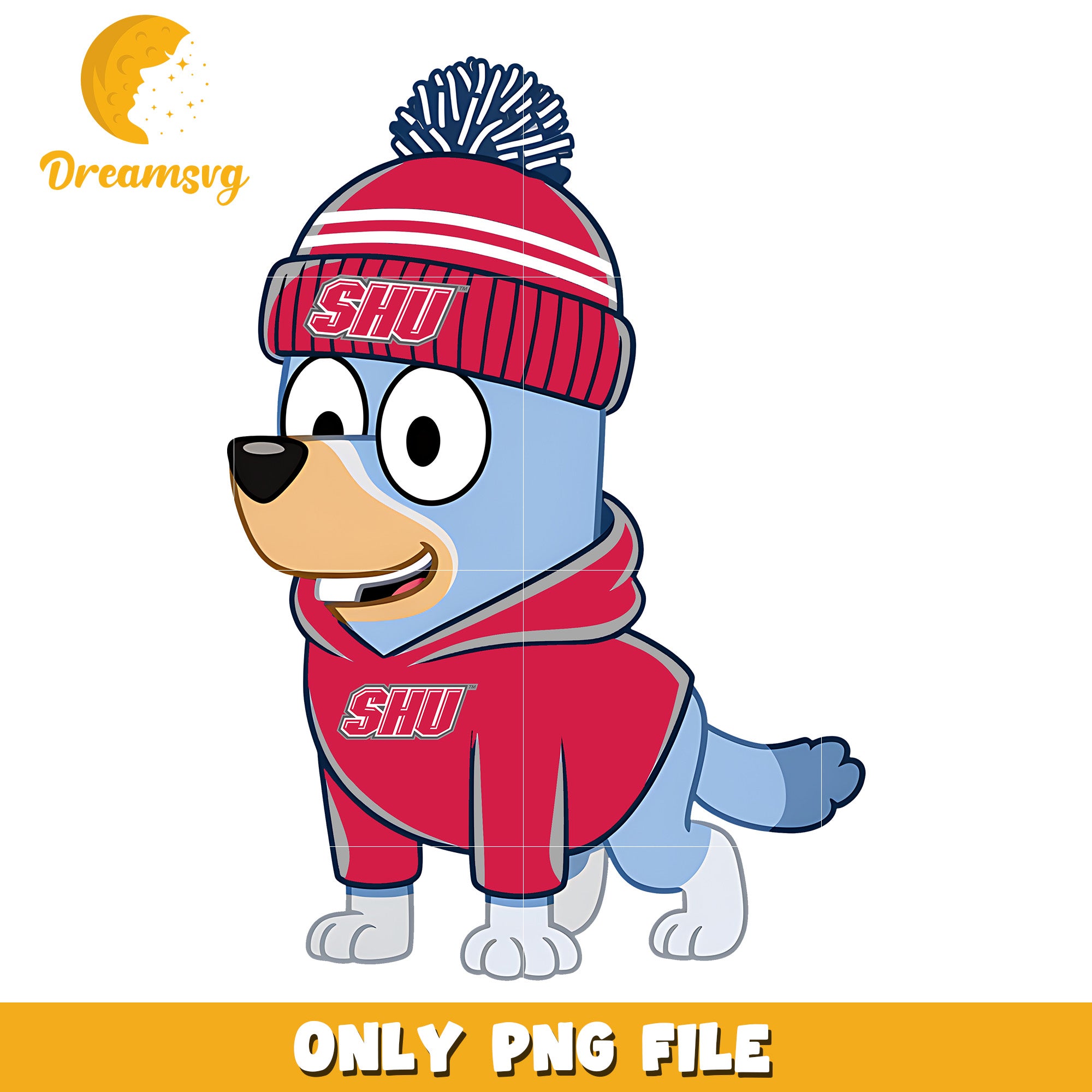 Bluey dog character png, Sacred Heart Pioneers png, ncaa png