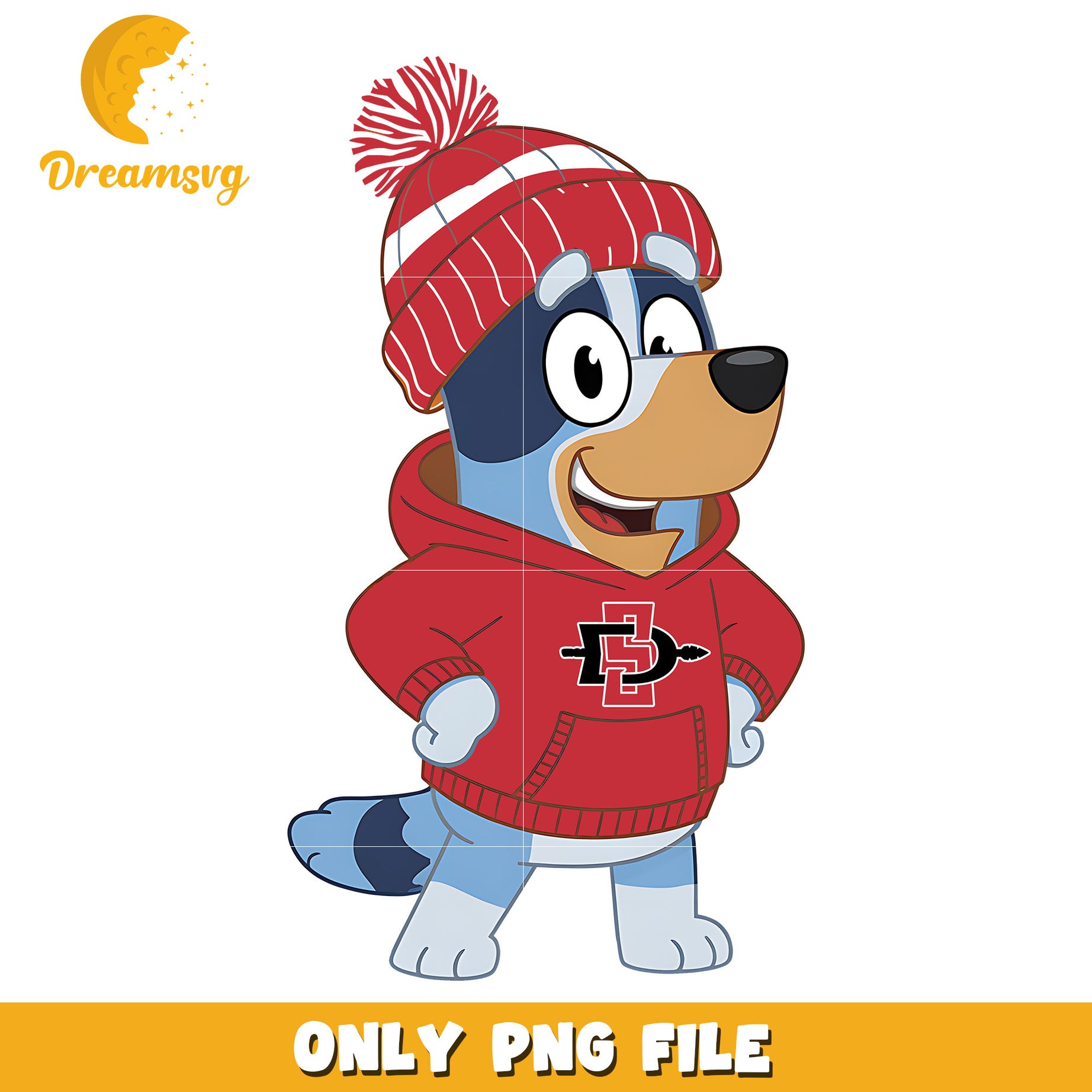 Bluey dog cheerleader cloth png, San Diego State Aztecs png, ncaa png