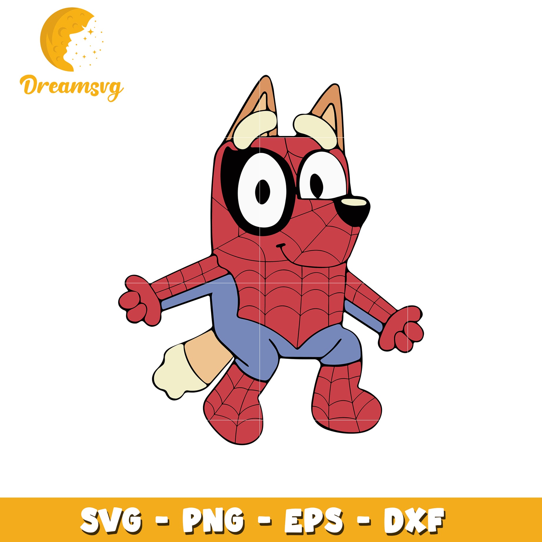 Bluey dog cosplay spider man svg, spider man svg, bluey cartoon svg