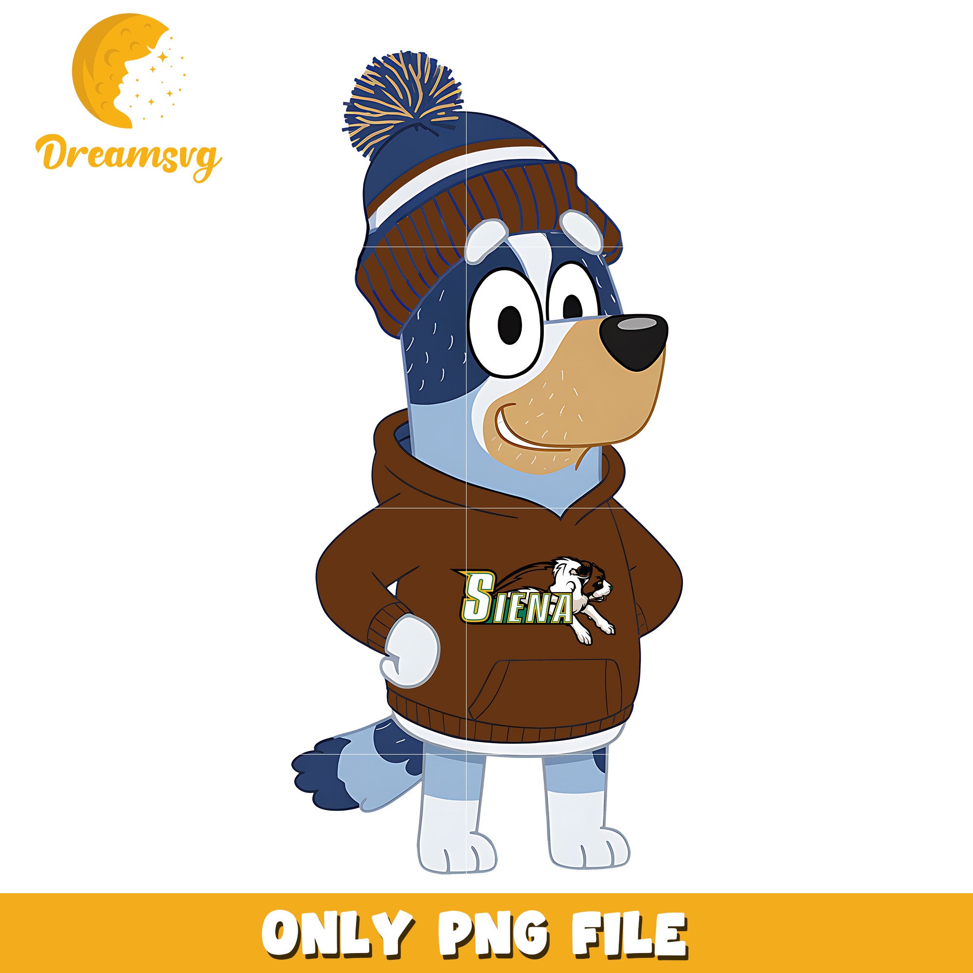 Bluey dog favorite ncaa team png, Siena Saints png, ncaa png