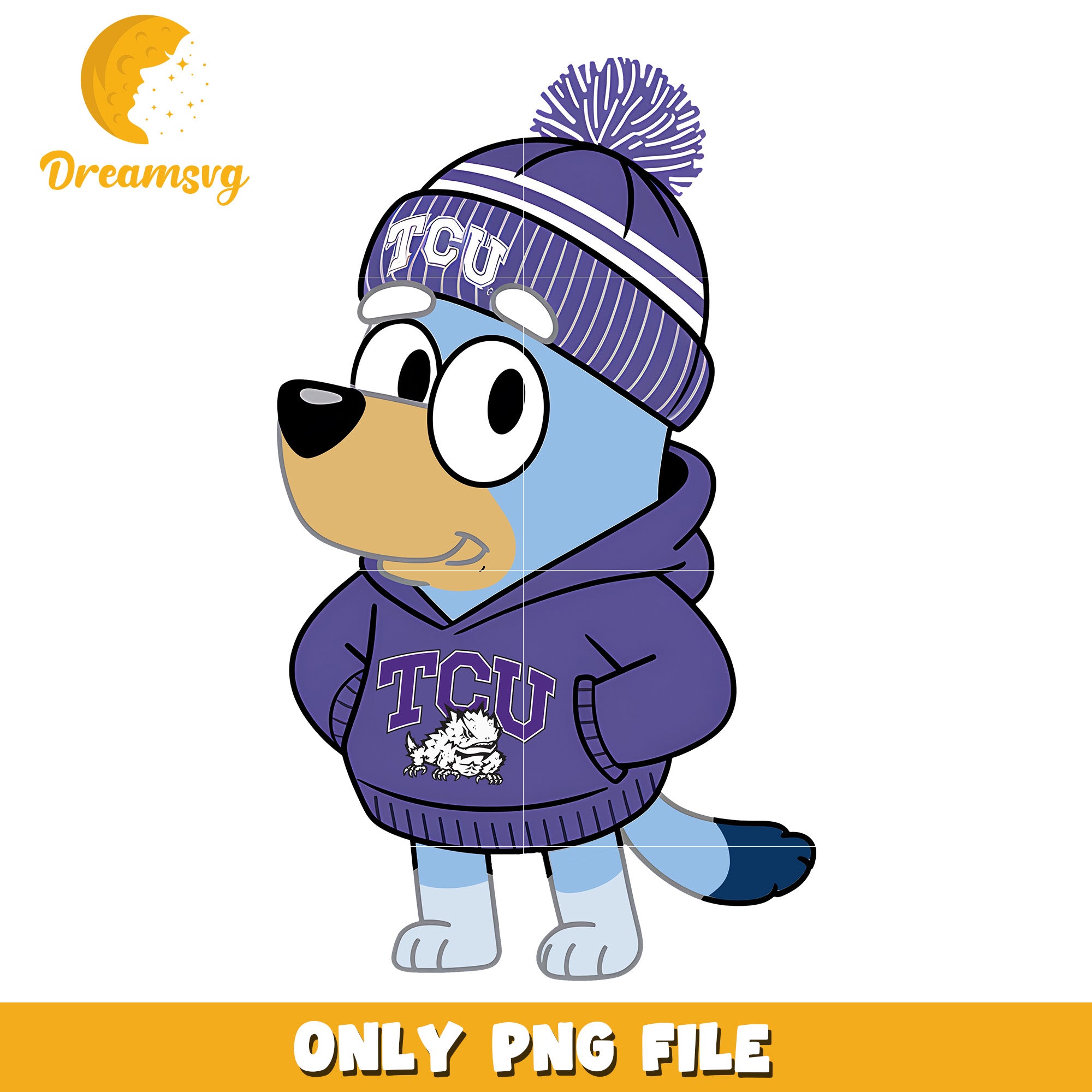 Bluey dog hoodie ncaa png, TCU Horned Frogs png, ncaa png