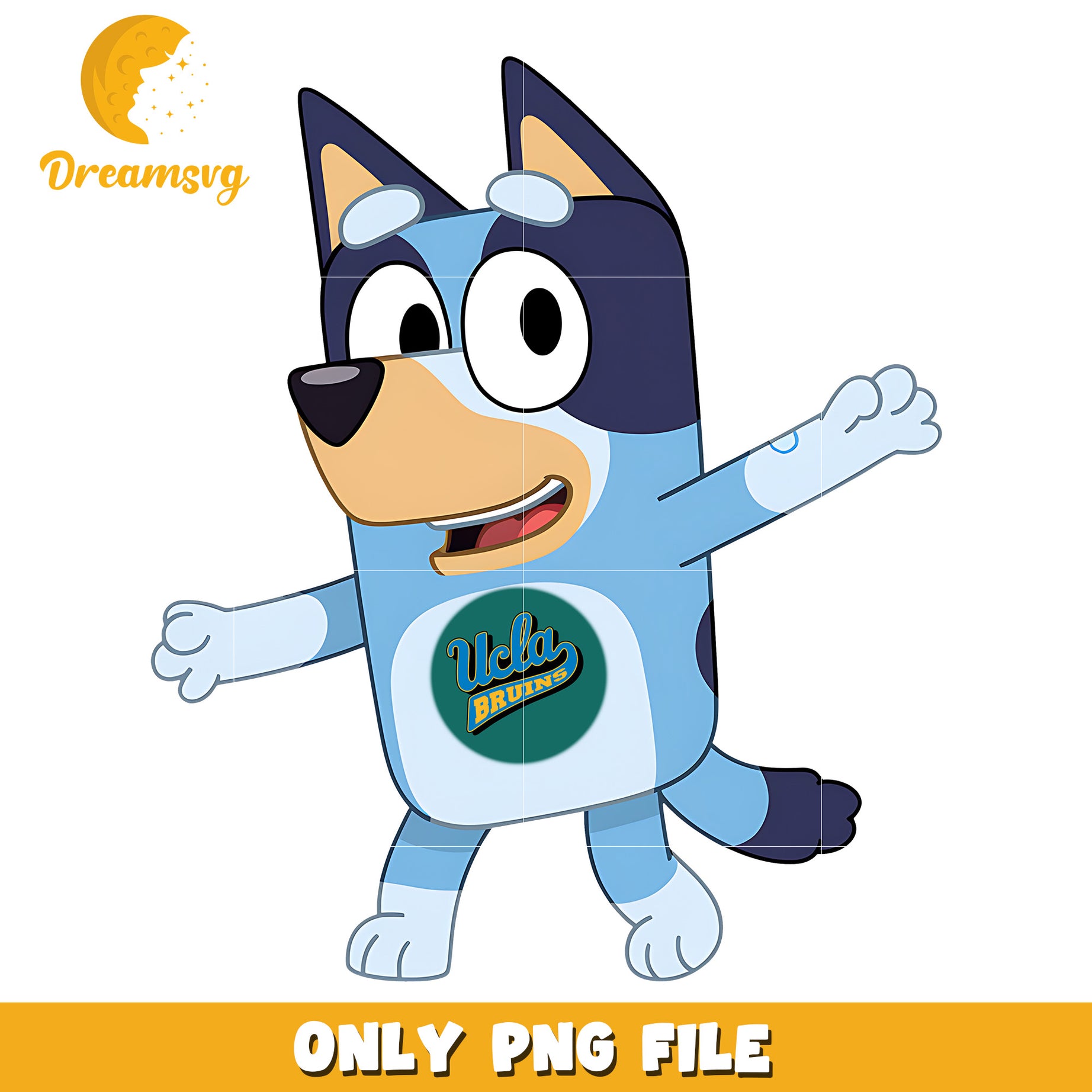Bluey dog logo ncaa team png, UCLA Bruins png, ncaa png