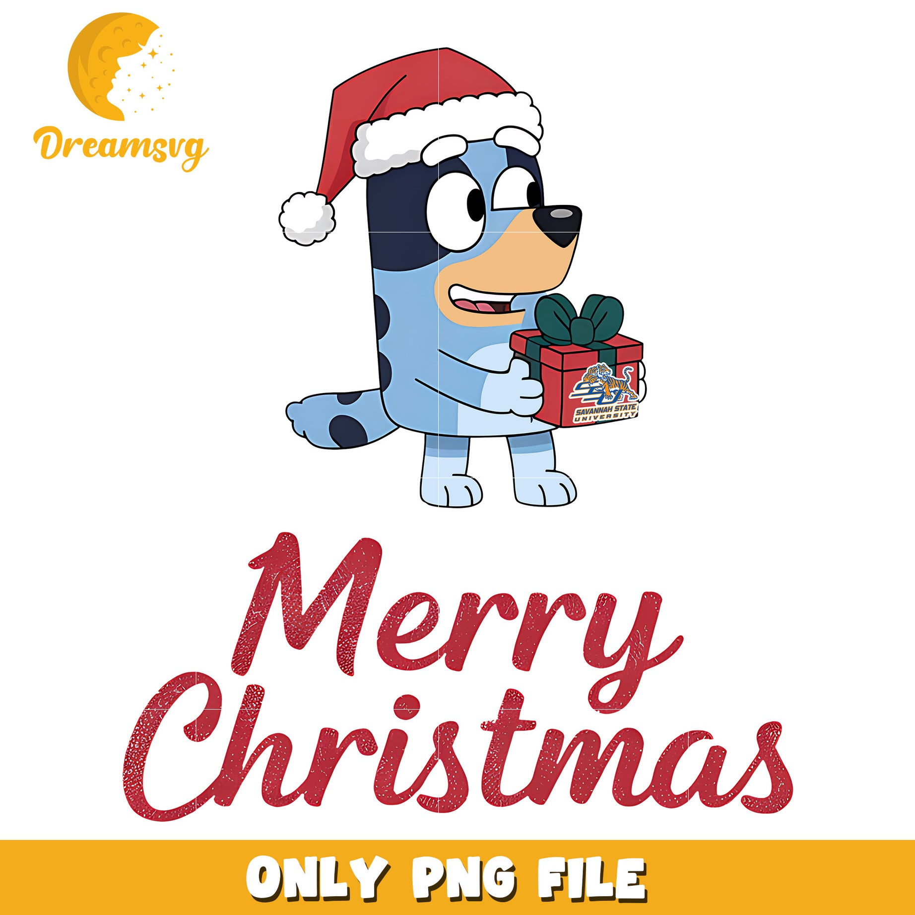 Bluey dog merry christmas png, Savannah State Tigers png, ncaa png
