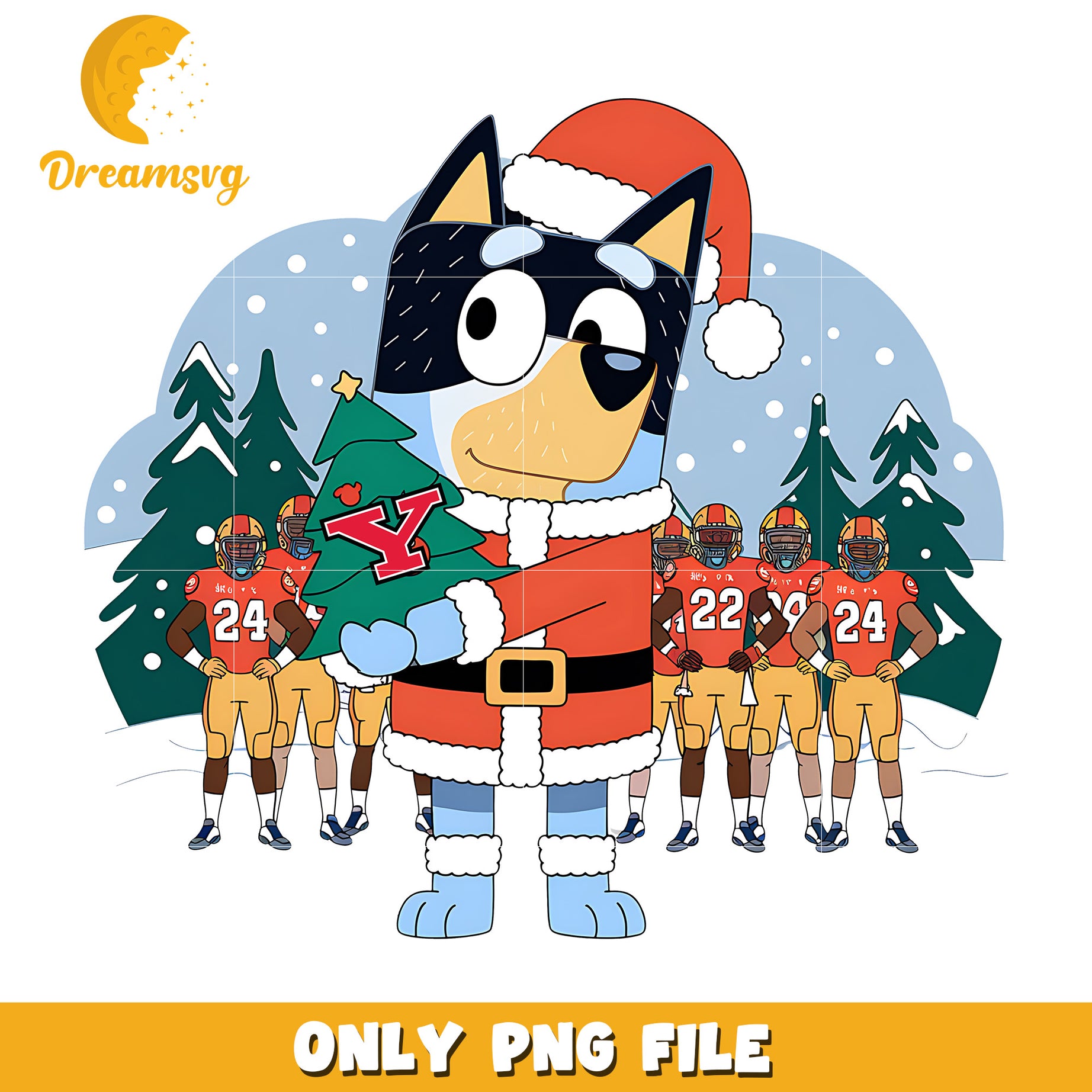 Bluey dog on winter png, Youngstown State Penguins png, ncaa png