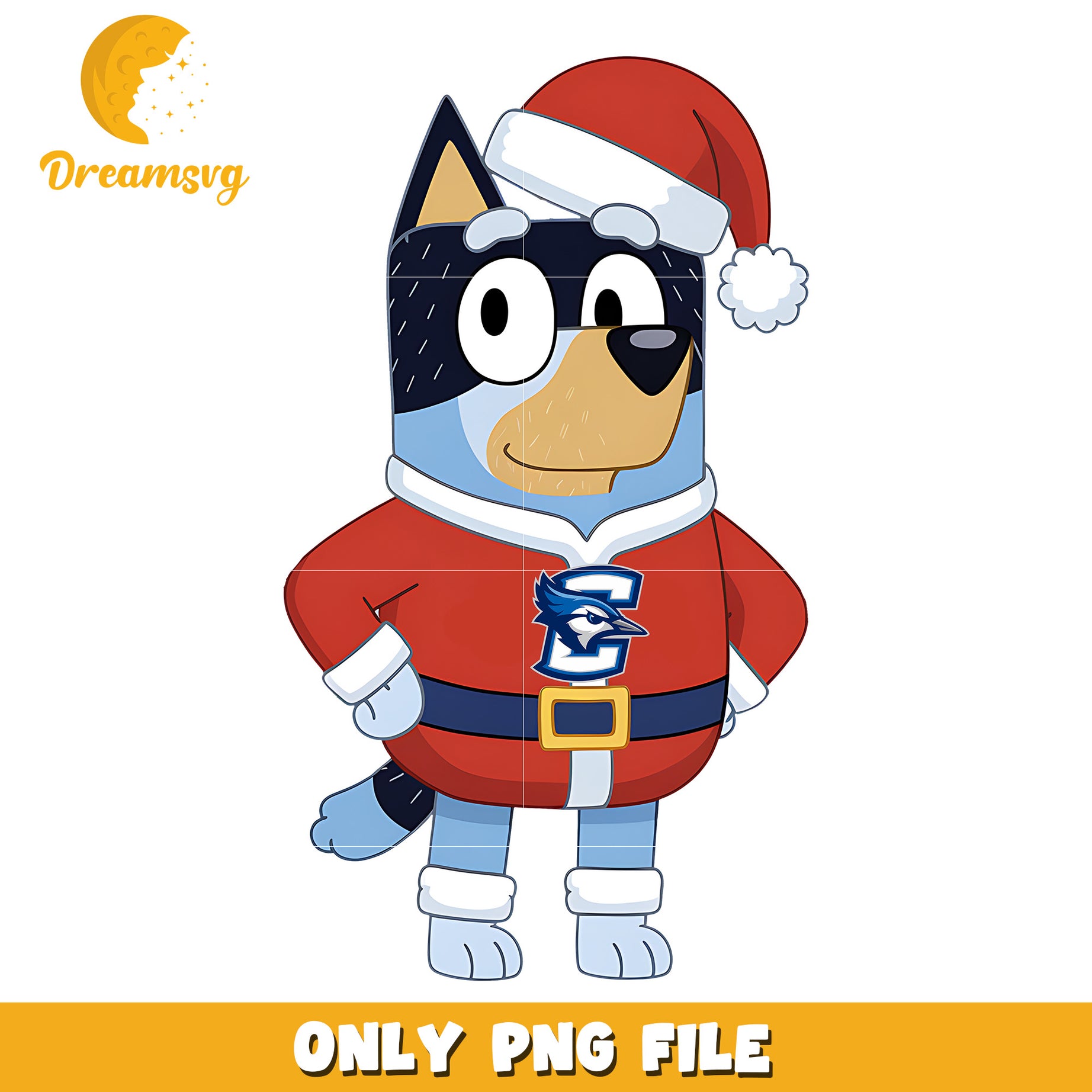 Bluey dog santa claus png, Creighton Bluejays png, ncaa png