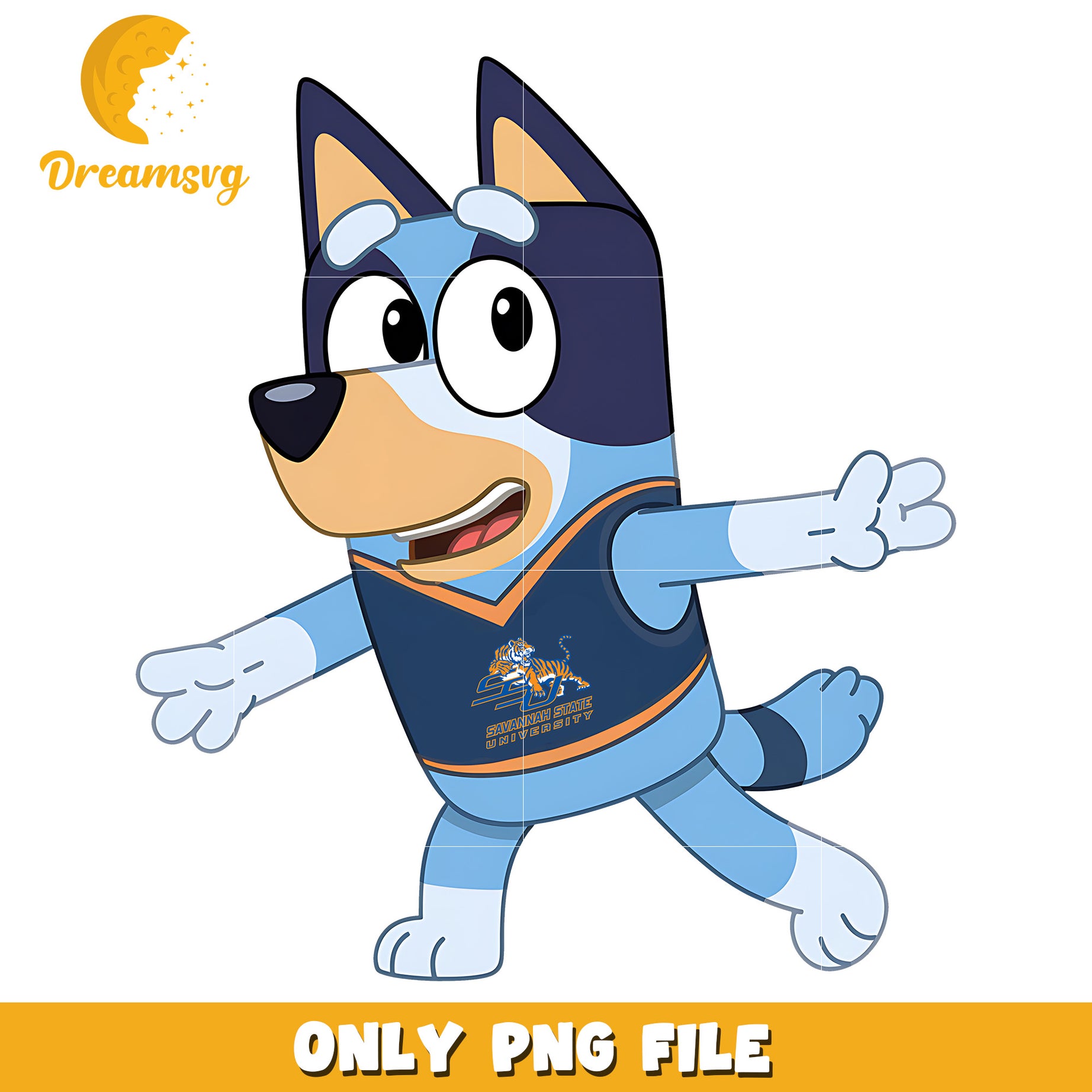 Bluey dog shirt logo ncaa png, Savannah State Tigers png, ncaa png