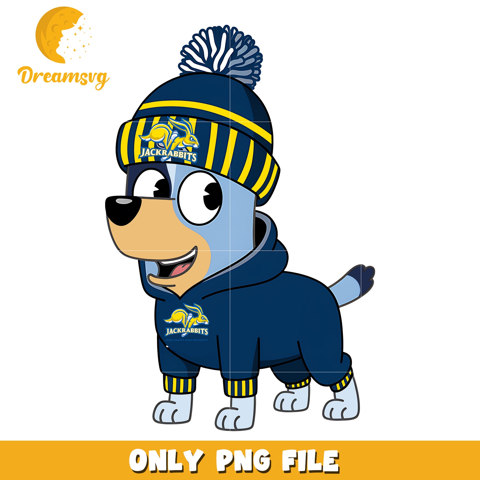 Bluey dog winter day png, South Dakota State Jackrabbits png, ncaa png