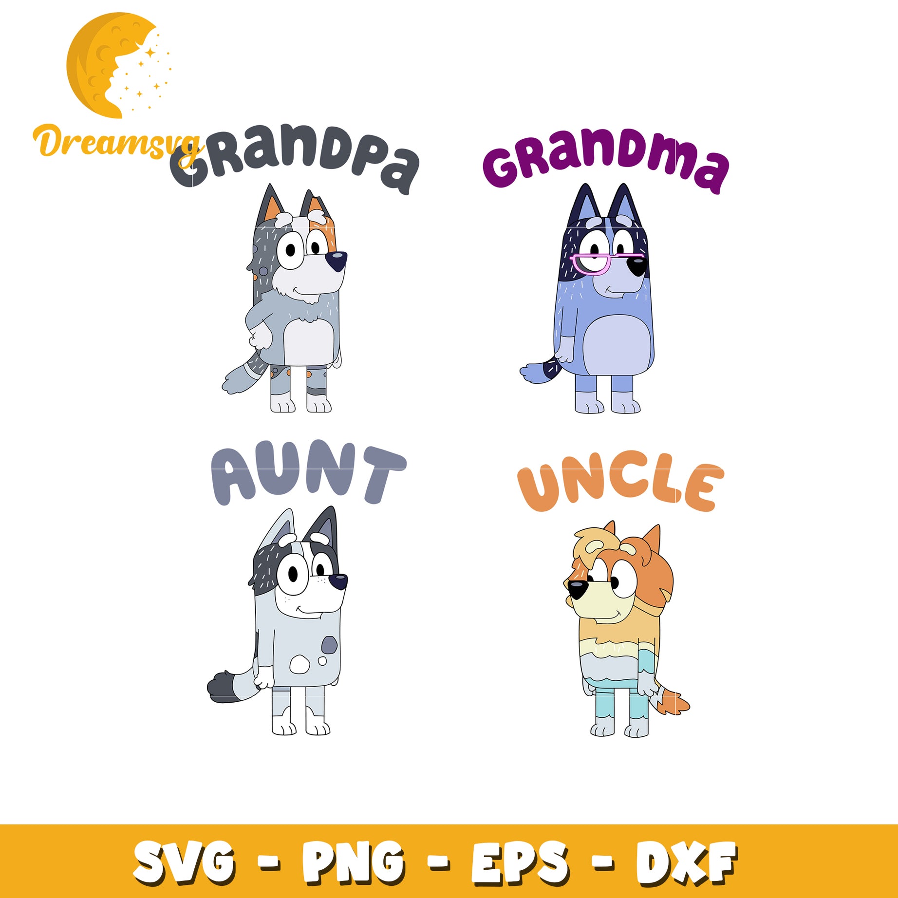 Bluey family cut files svg, bluey family svg, bluey svg