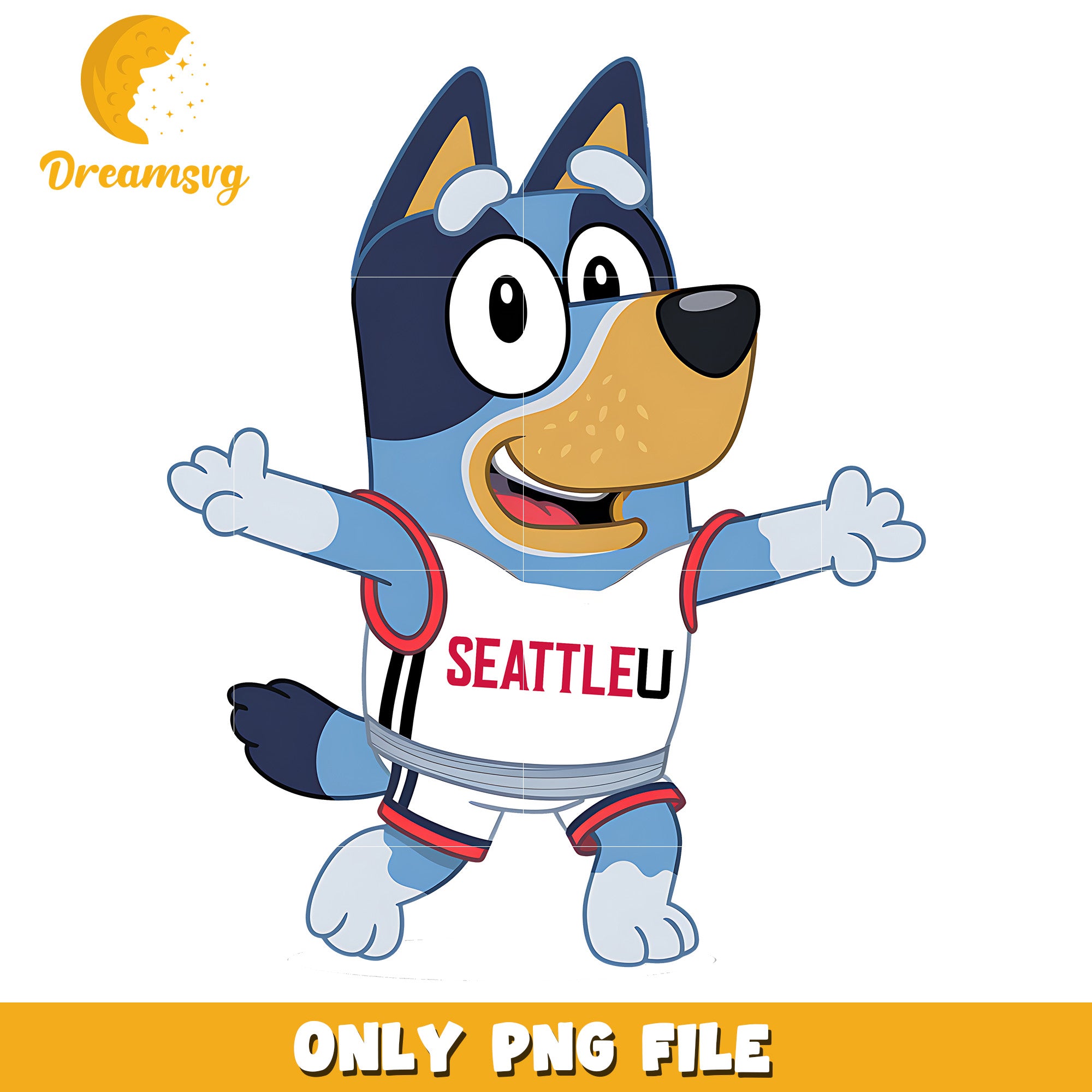 Bluey fan Redhawks team png, Seattle Redhawks png, ncaa png