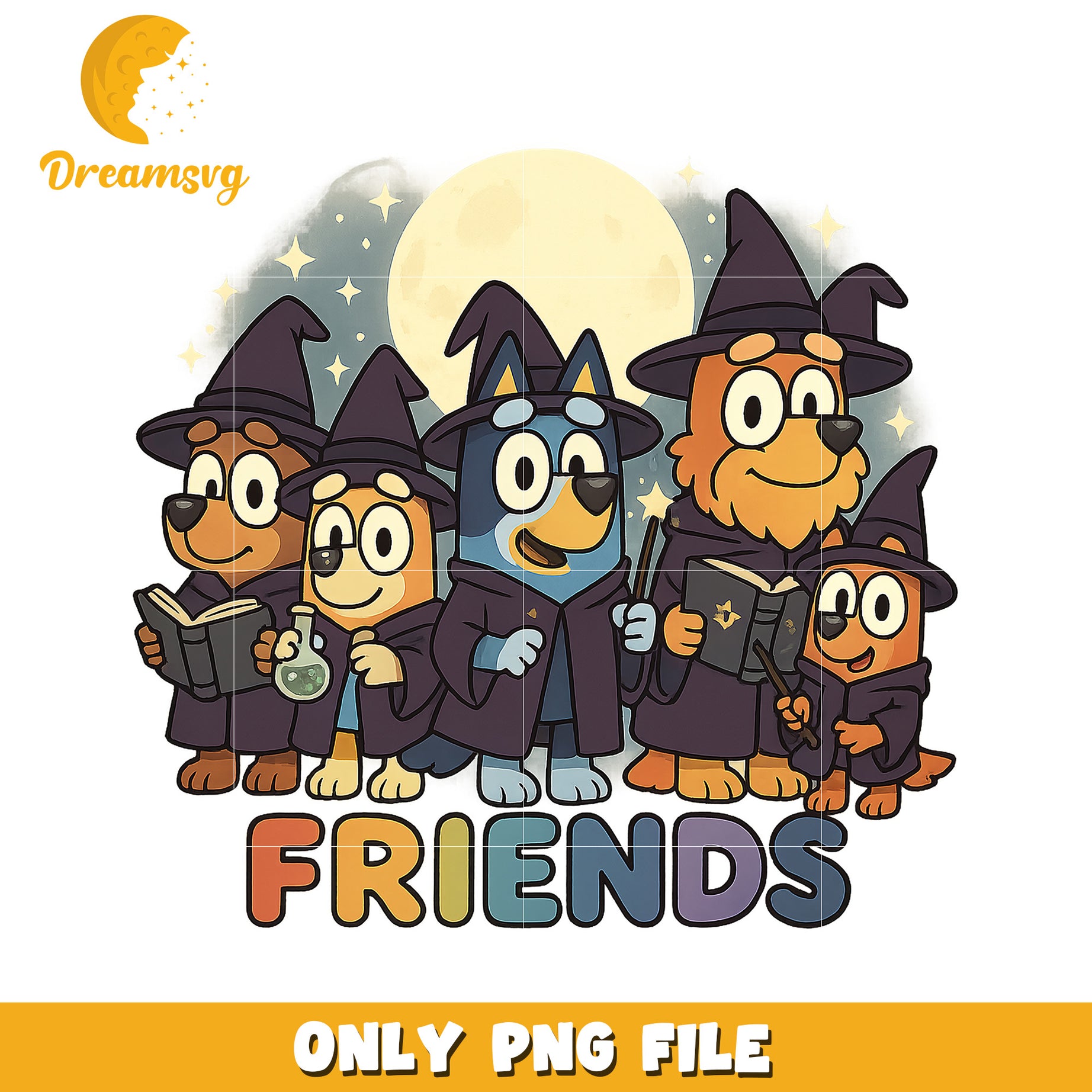 Bluey friends png, bluey halloween png, halloween toys png