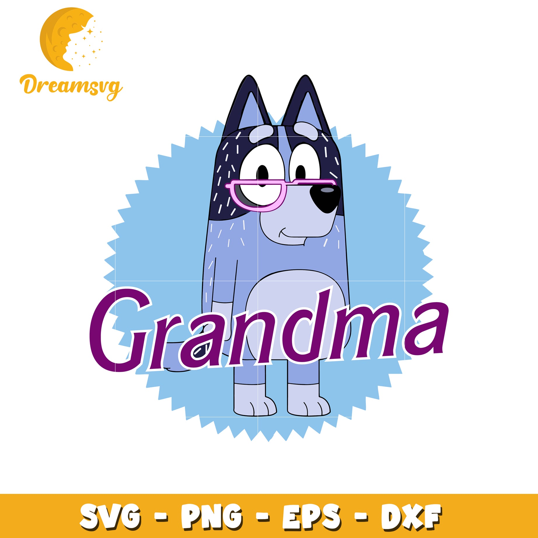 Bluey grandma character svg, cartoon svg, bluey characters svg