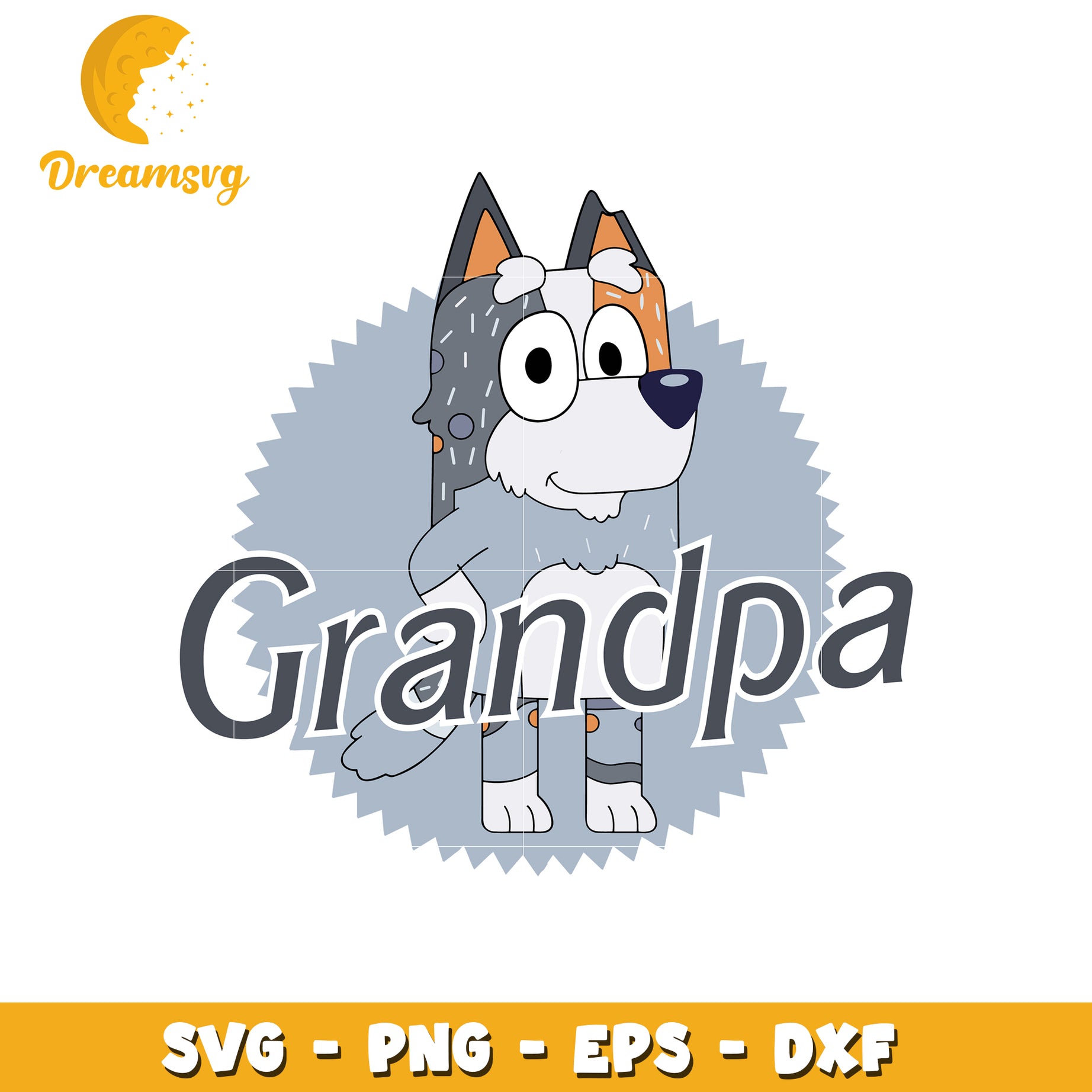 Bluey grandpa character svg, cartoon svg, bluey characters svg