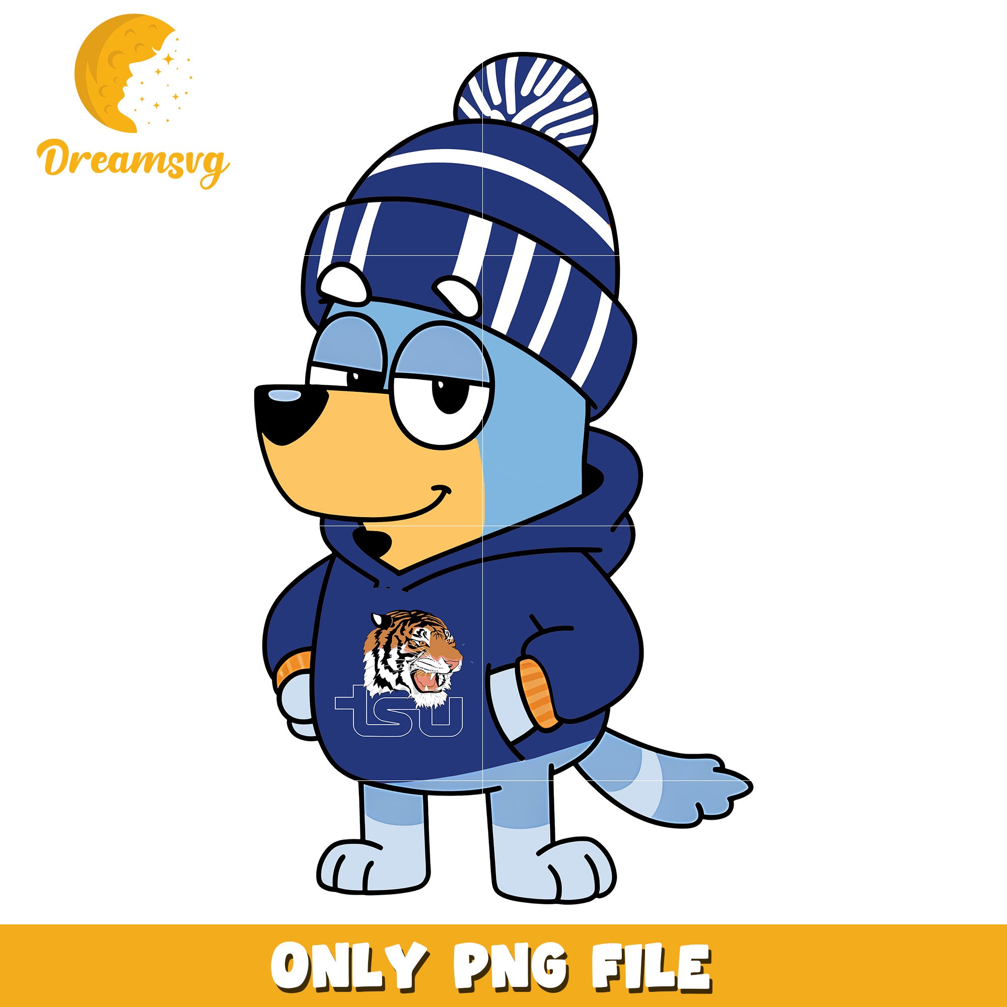 Bluey hoodie Tigers team png, Tennessee State Tigers png, ncaa png