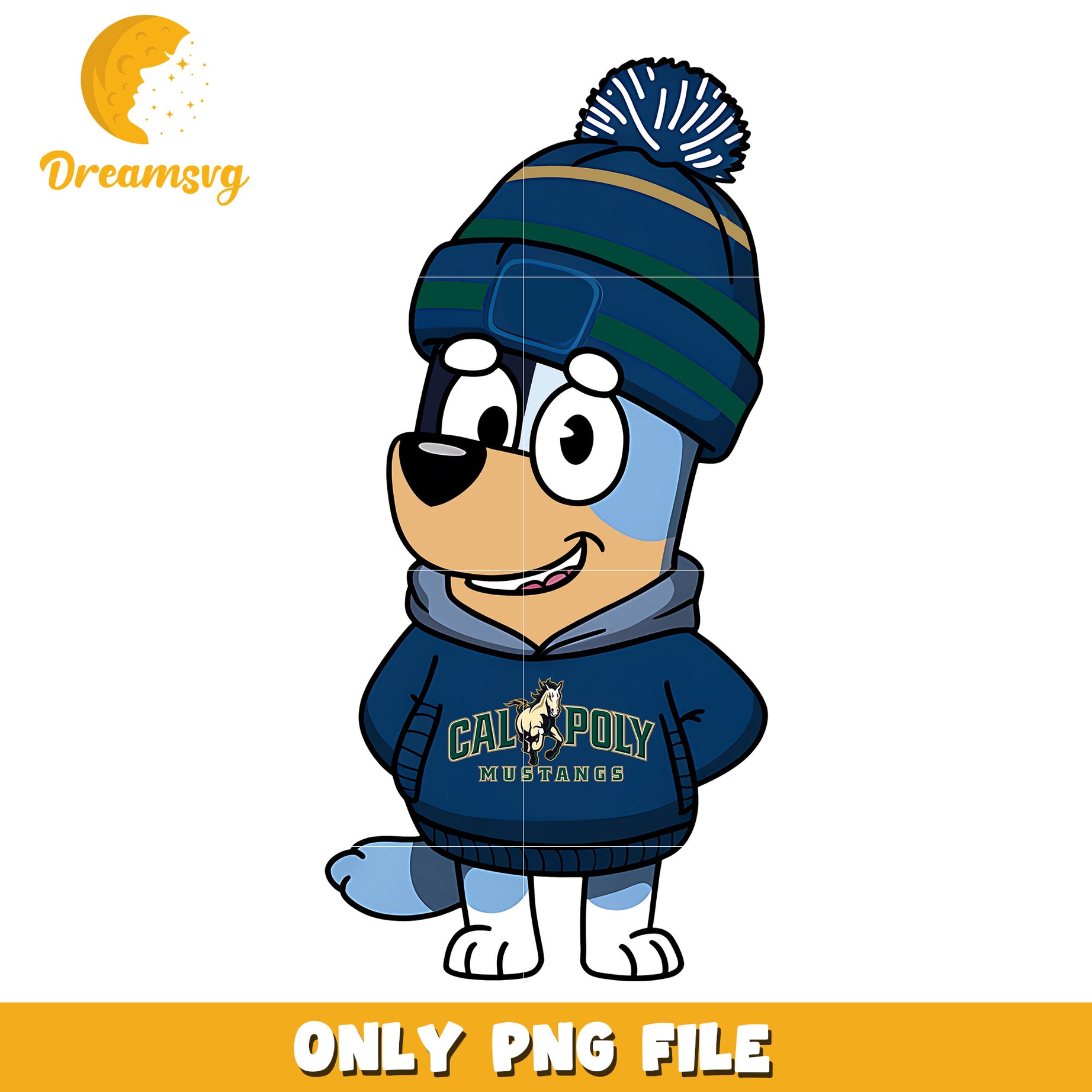 Bluey hoodie logo ncaa png, Cal Poly Mustangs png, ncaa png