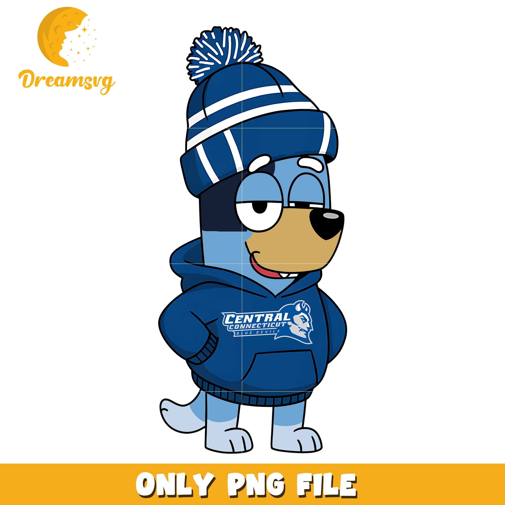 Bluey hoodie logo ncaa png, Central Connecticut Blue Devils png, ncaa png