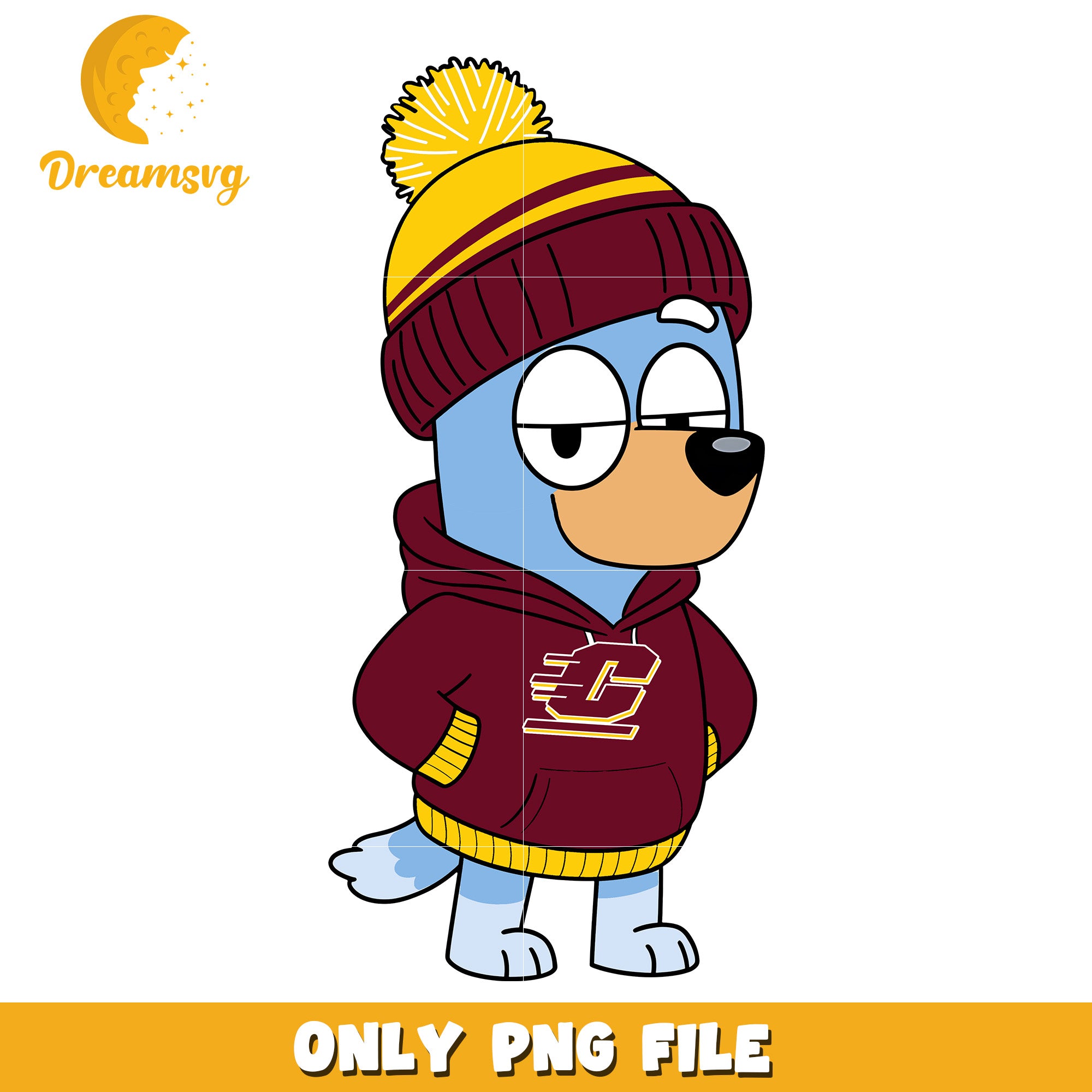 Bluey hoodie logo ncaa png, Central Michigan Chippewas png, ncaa png