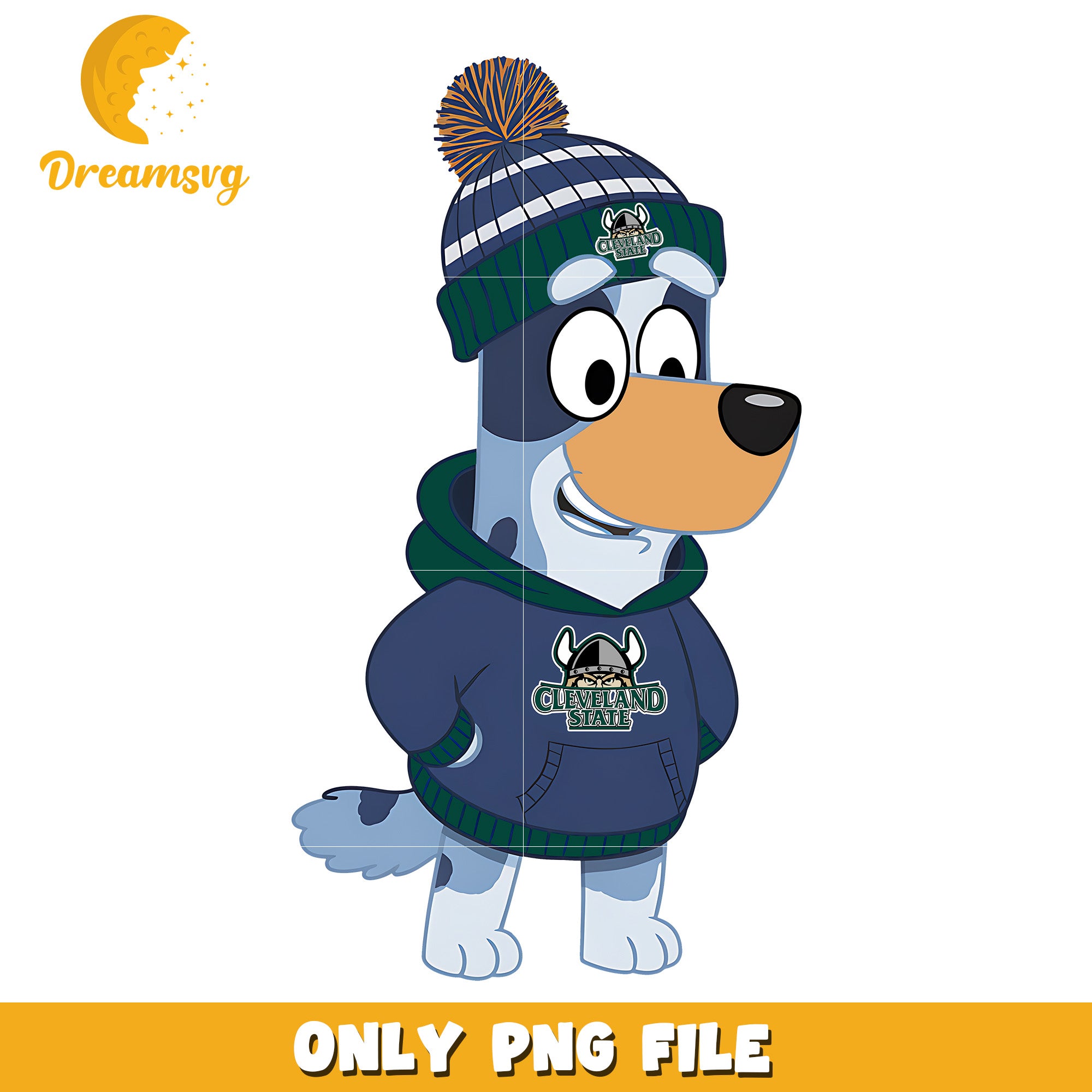 Bluey hoodie logo ncaa png, Cleveland State Vikings png, ncaa png