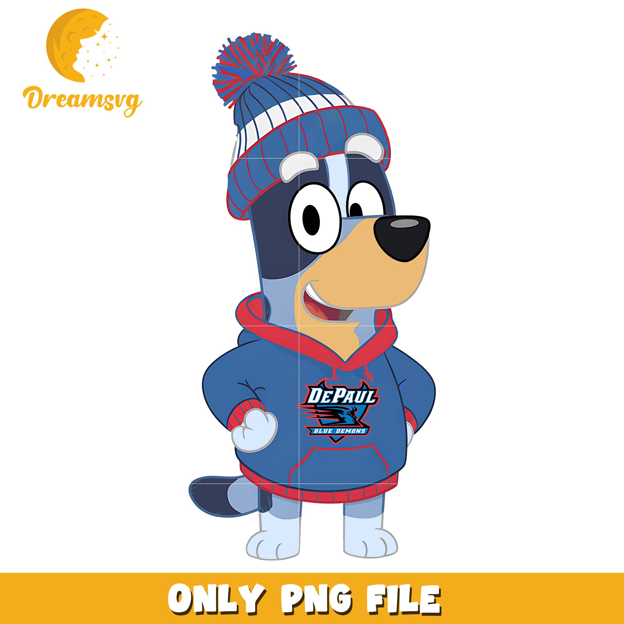 Bluey hoodie logo ncaa png, DePaul Blue Demons png, ncaa png