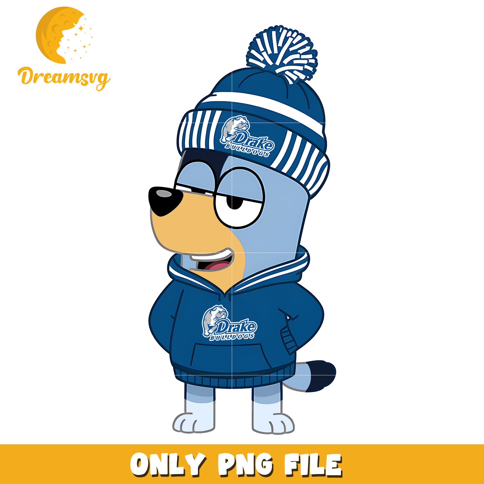 Bluey hoodie logo ncaa png, Drake Bulldogs png, ncaa png
