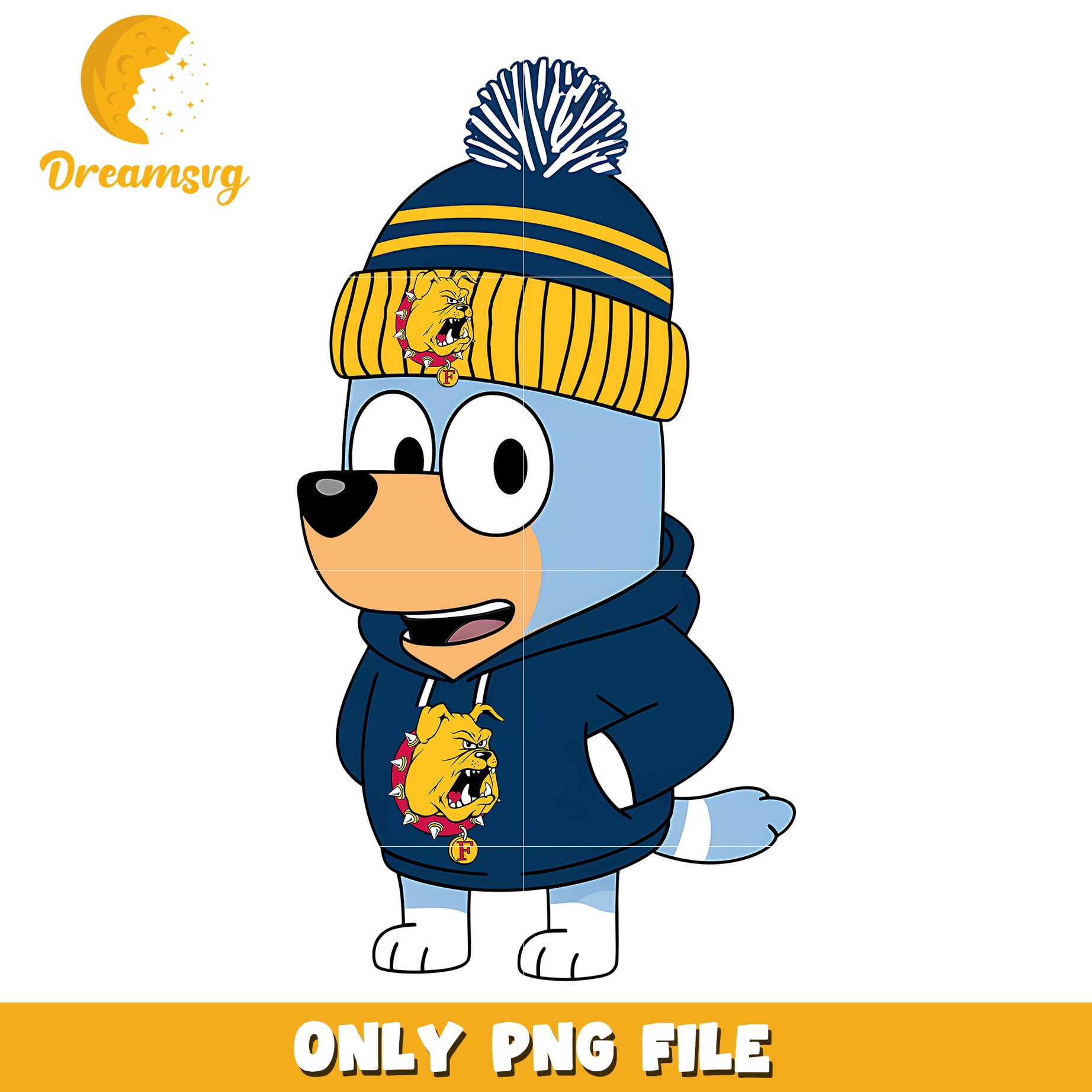 Bluey hoodie logo ncaa png, Ferris State Bulldogs png, ncaa png