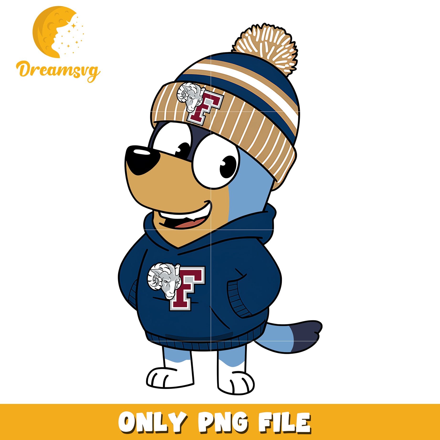 Bluey hoodie logo ncaa png, Fordham Rams png, ncaa png