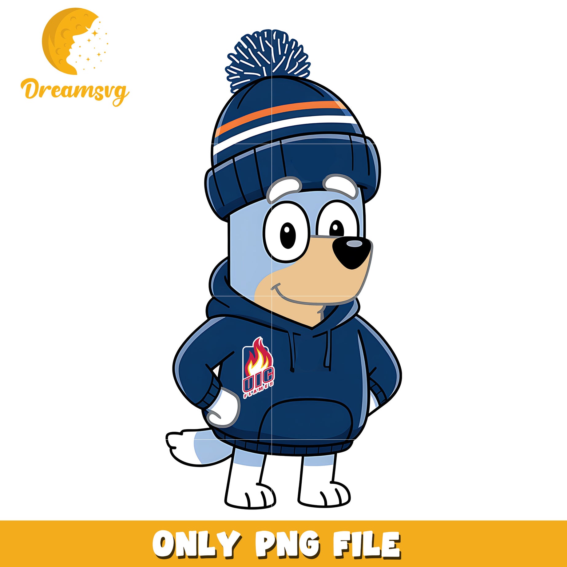 Bluey hoodie logo ncaa png, Illinois Chicago Flames png, ncaa png