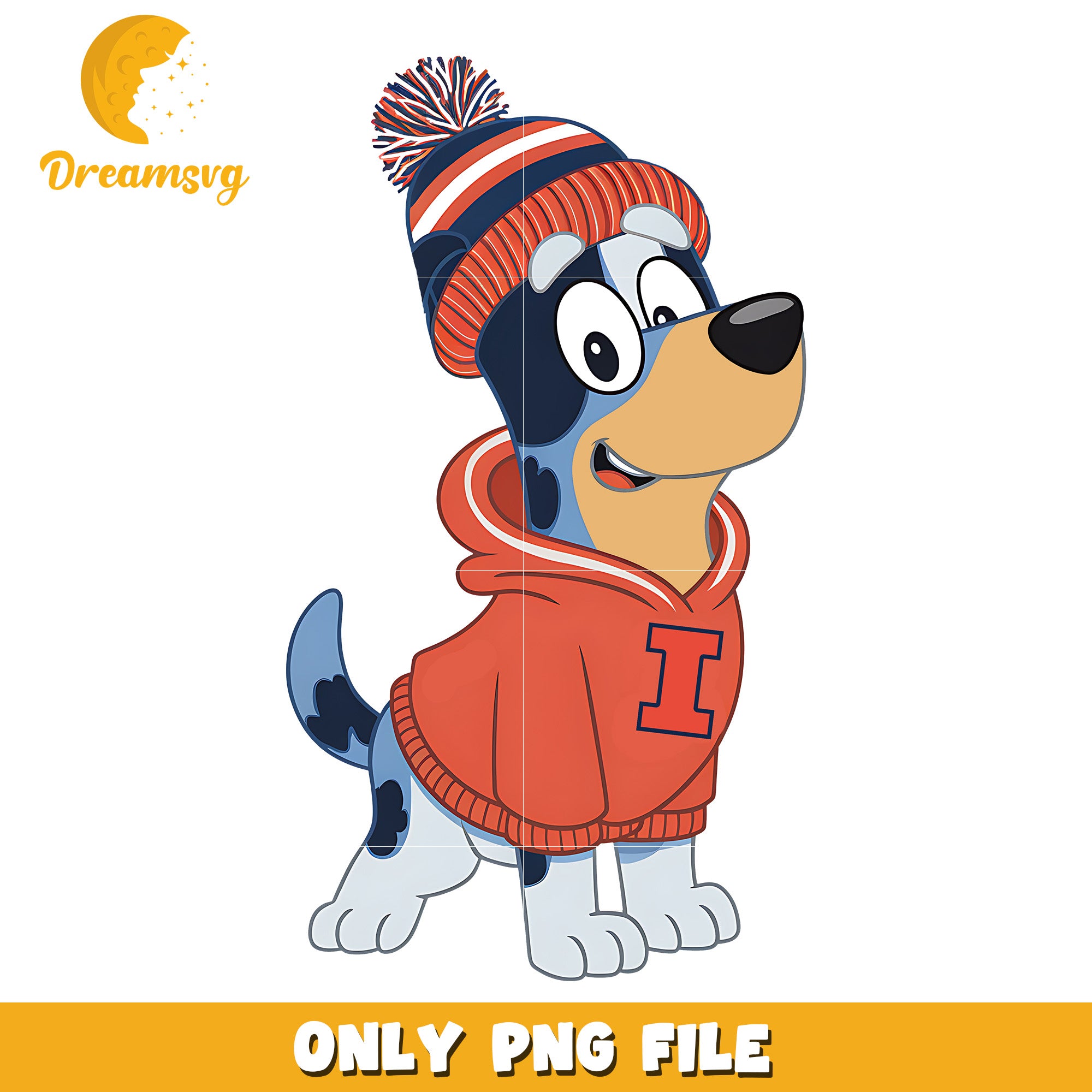 Bluey hoodie logo ncaa png, Illinois Fighting Illini png, ncaa png