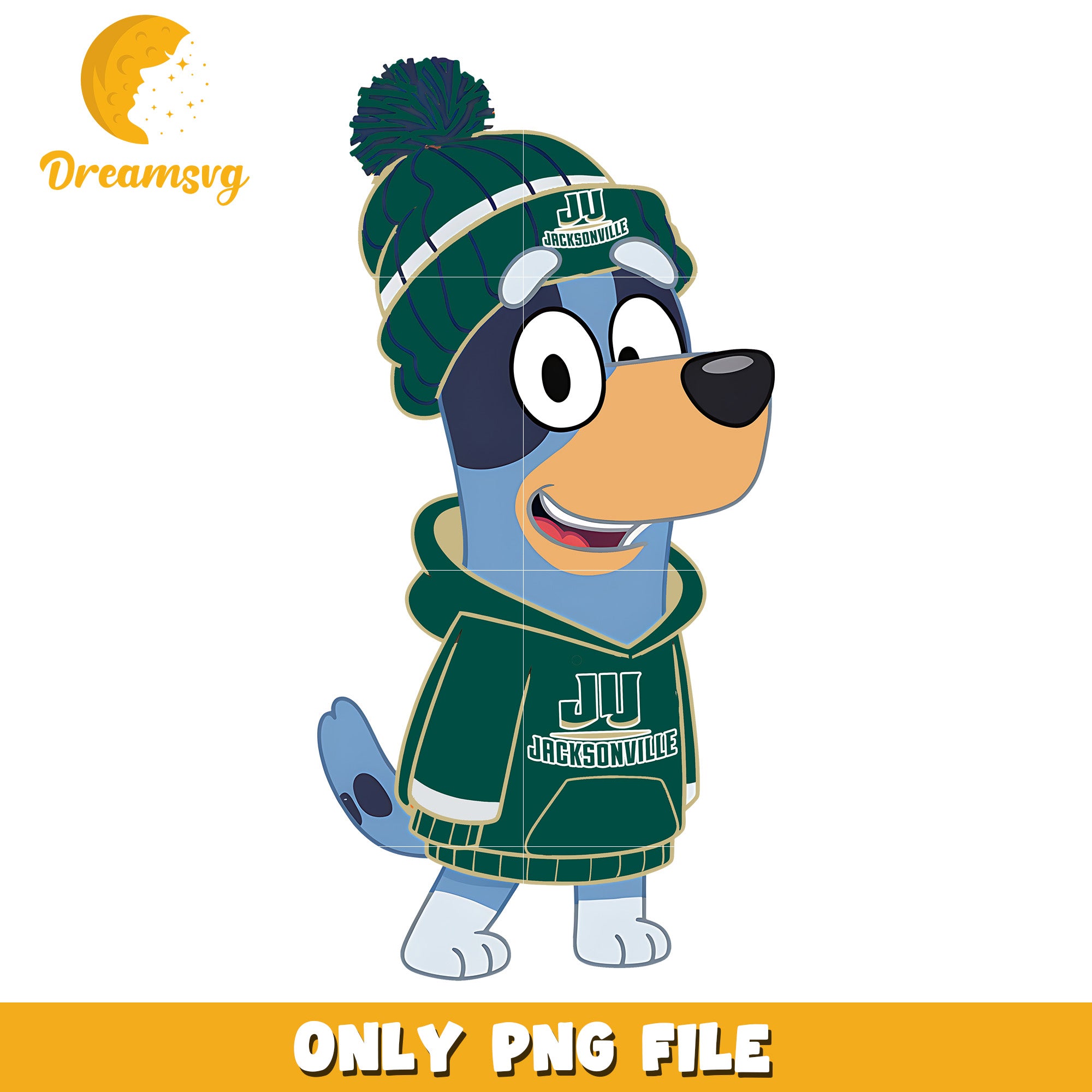 Bluey hoodie logo ncaa png, Jacksonville Dolphins png, ncaa png