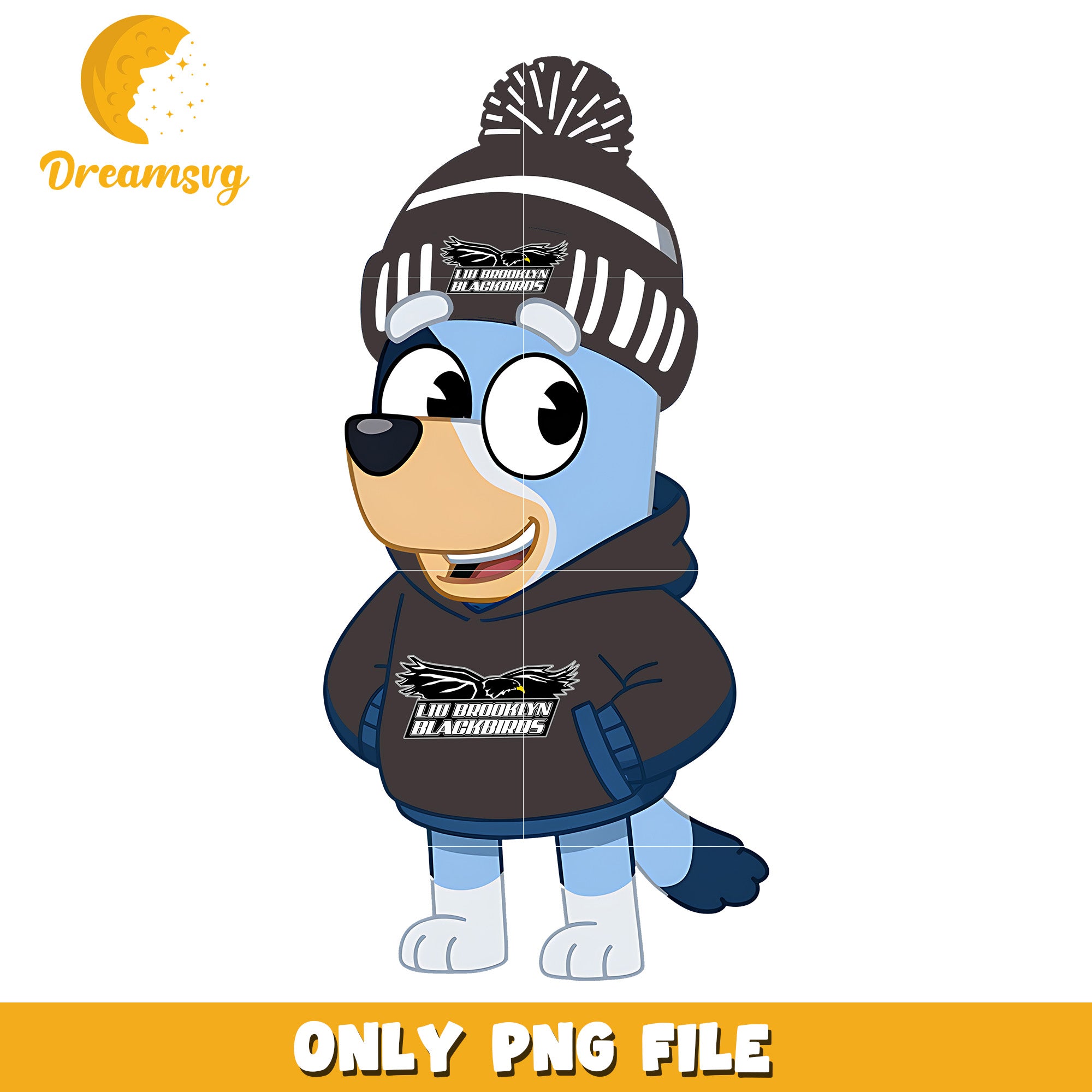 Bluey hoodie logo ncaa png, LIU Brooklyn Blackbirds png, ncaa png