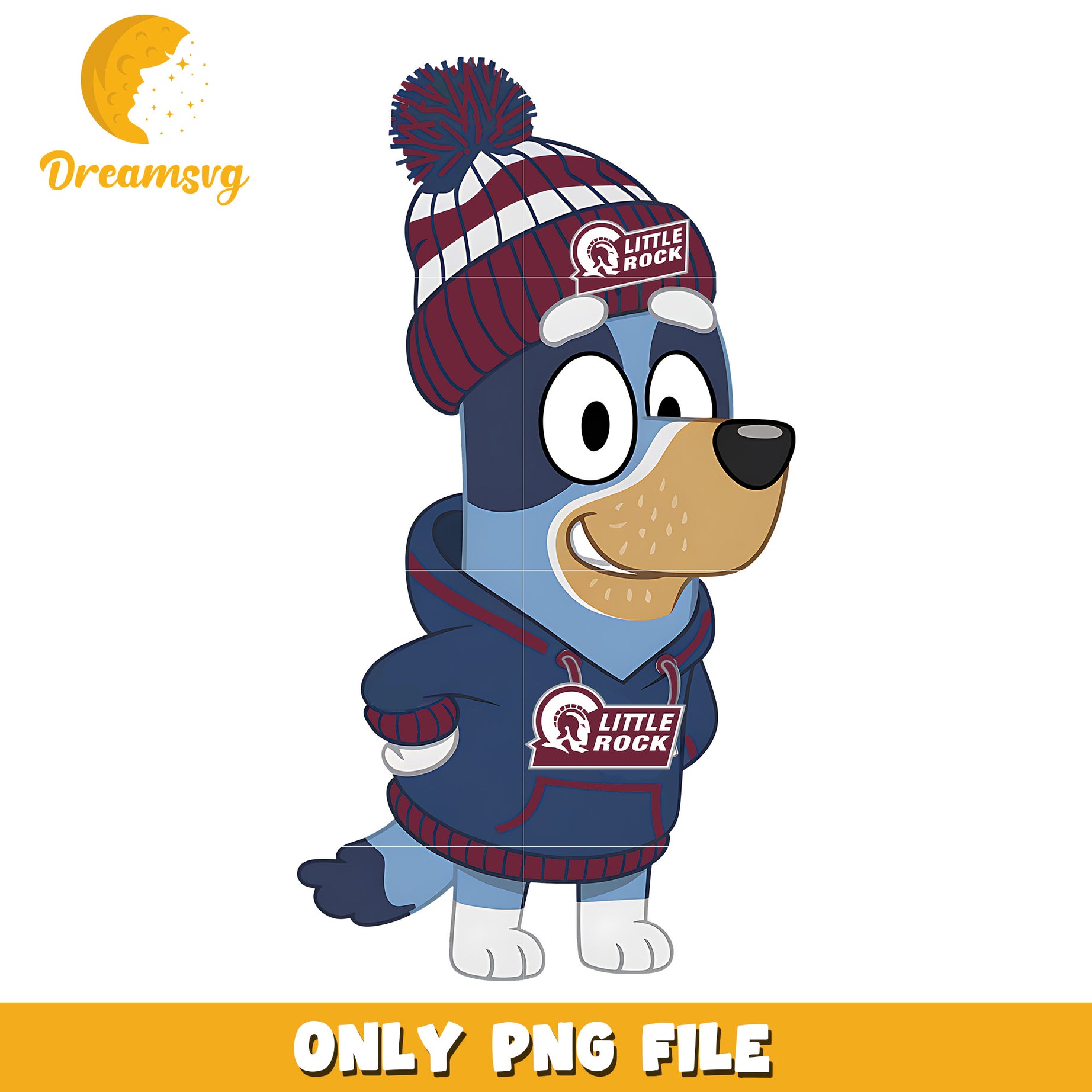 Bluey hoodie logo ncaa png, Little Rock Trojans png, ncaa png