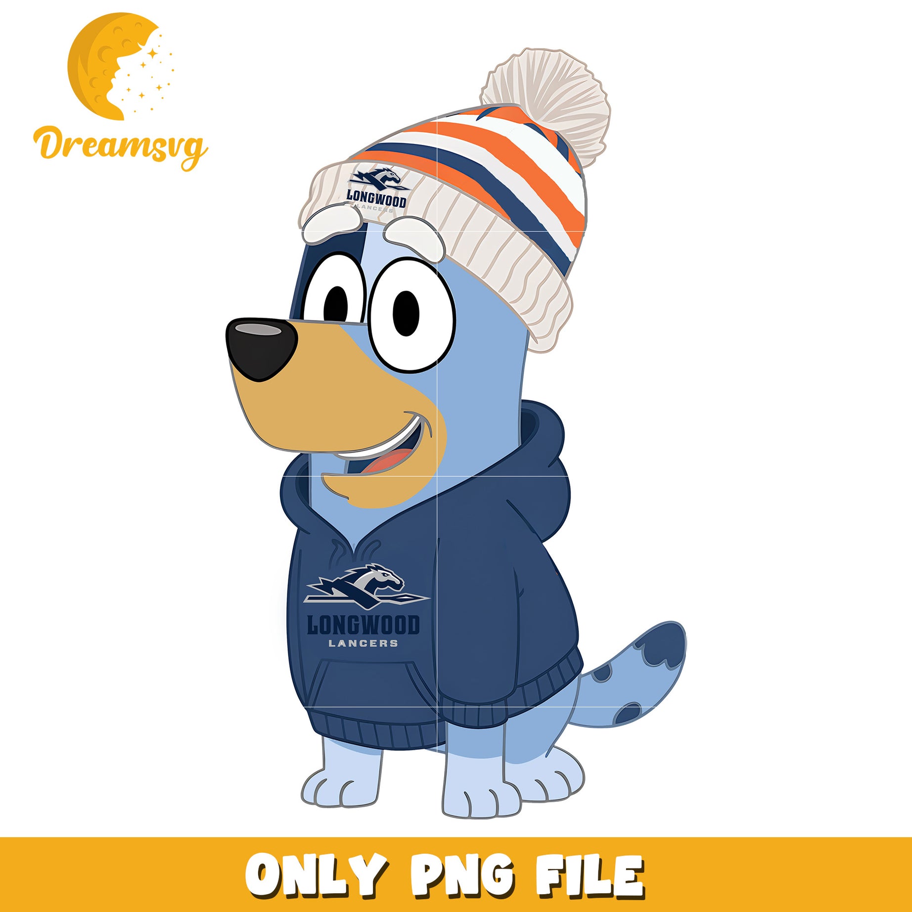 Bluey hoodie logo ncaa png, Longwood Lancers png, ncaa png
