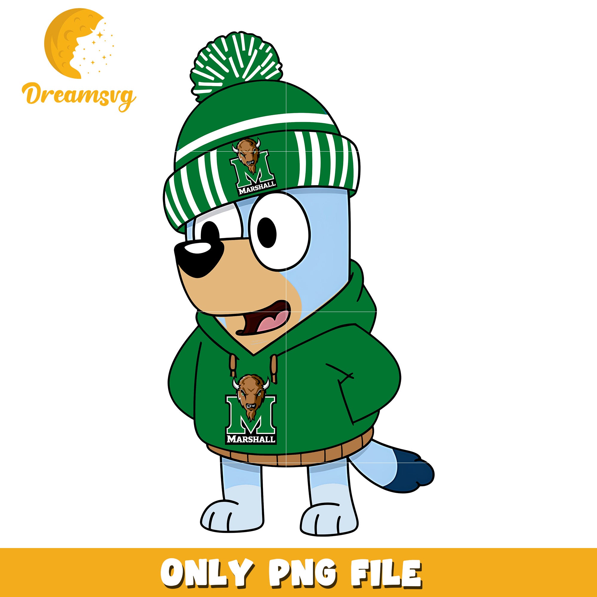 Bluey hoodie logo ncaa png, Marshall Thundering Herd png, ncaa png