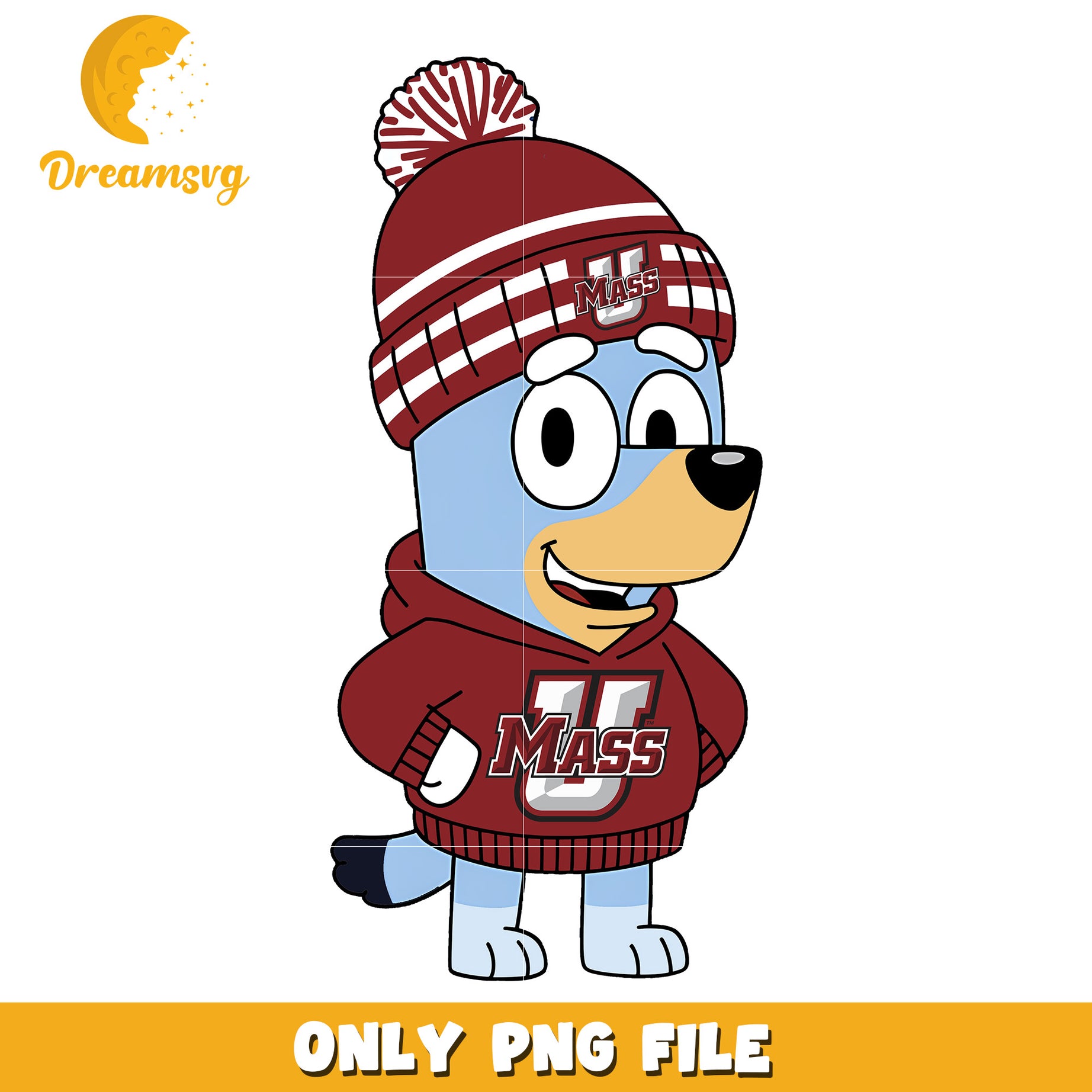 Bluey hoodie logo ncaa png, Massachusetts Minutemen png, ncaa png