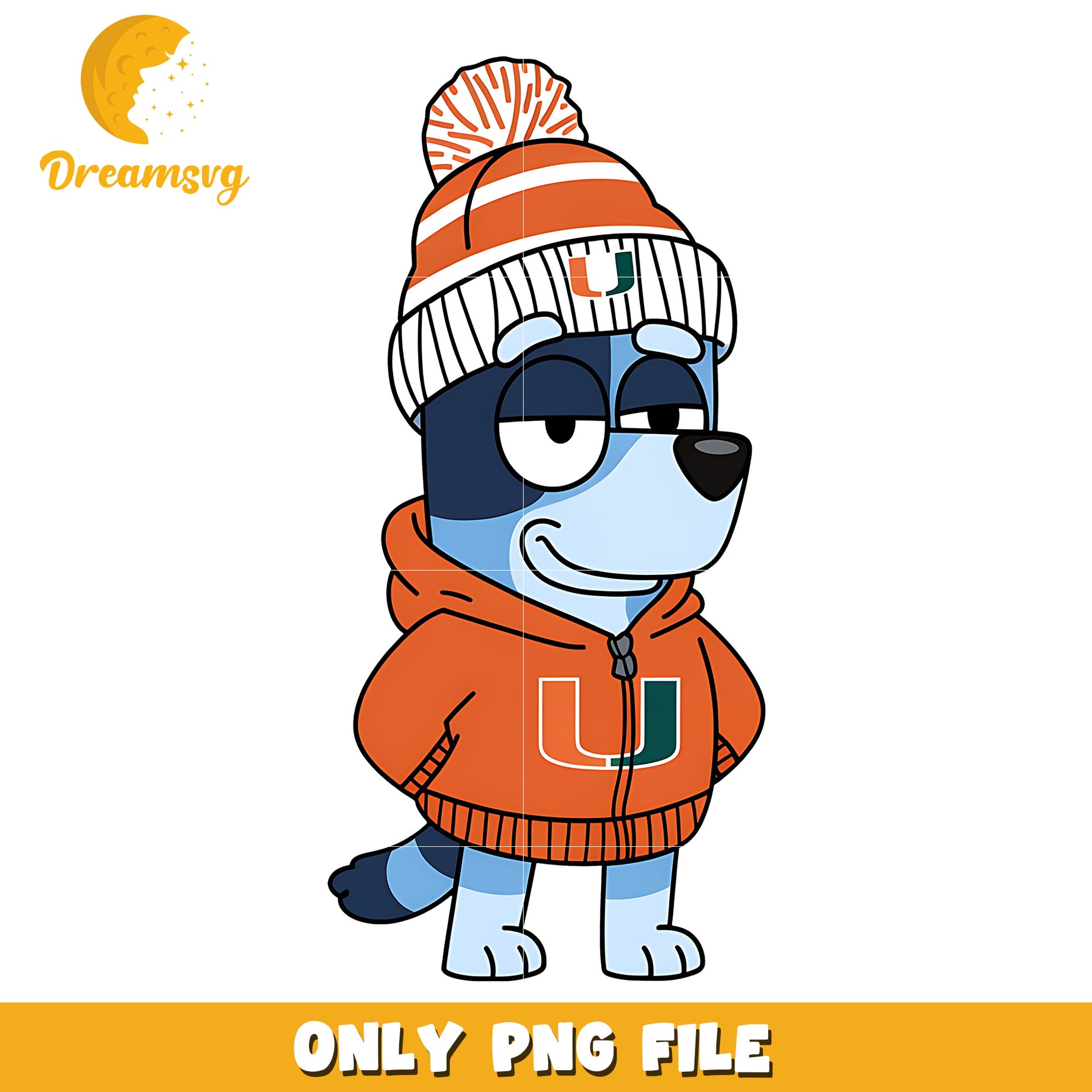 Bluey hoodie logo ncaa png, Miami Hurricanes png, ncaa png