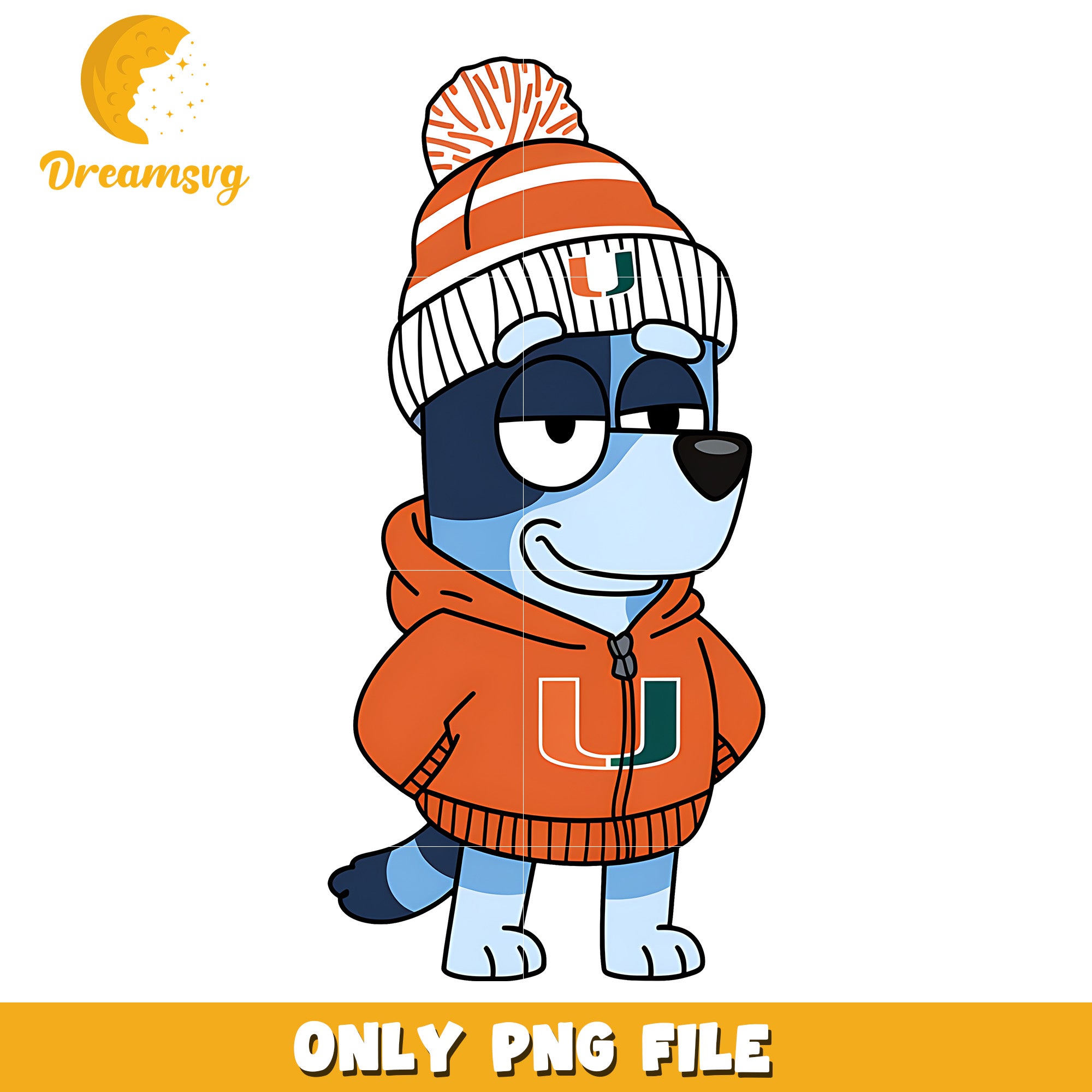 Bluey hoodie logo ncaa png, Miami Hurricanes png, ncaa png