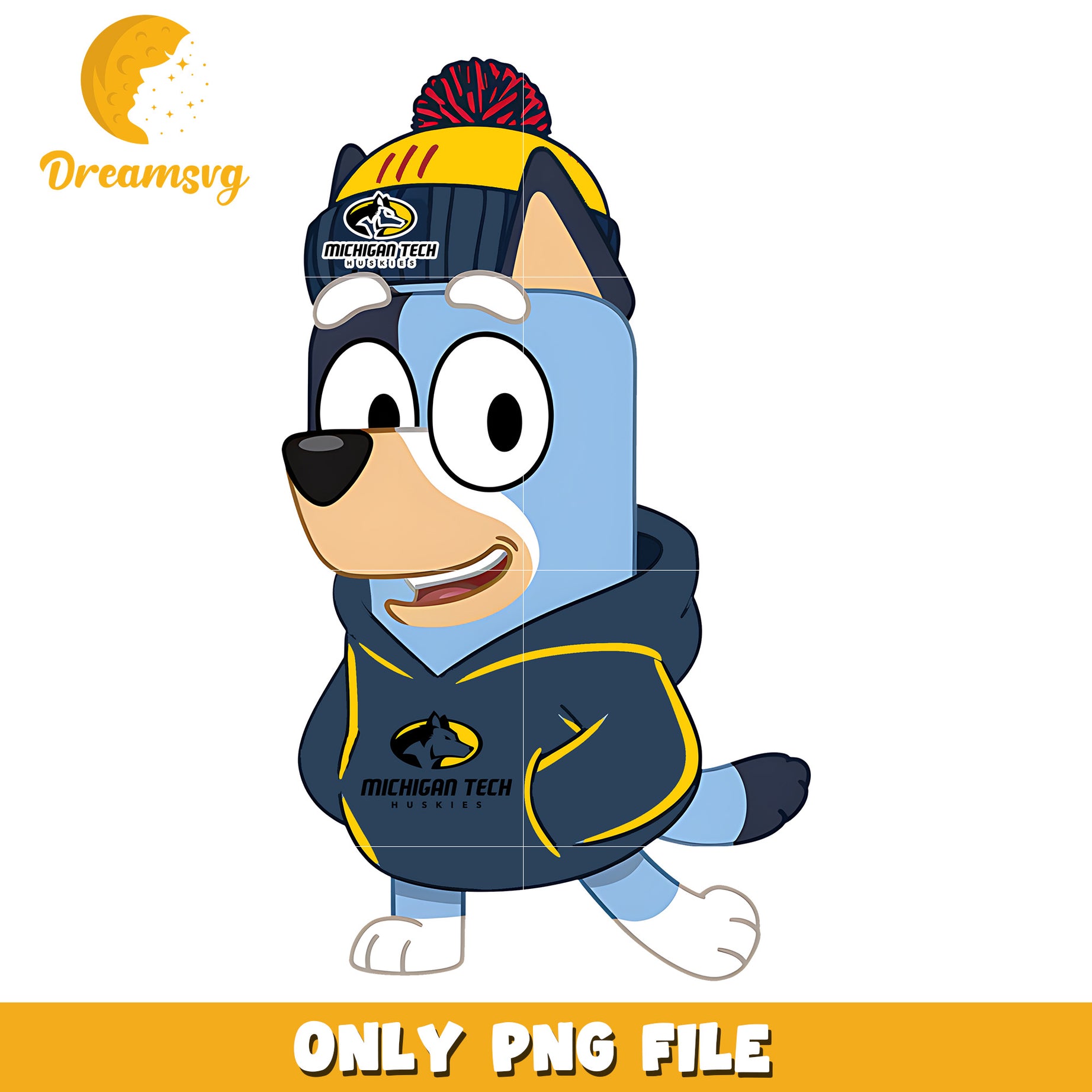Bluey hoodie logo ncaa png, Michigan Tech Huskies png, ncaa png