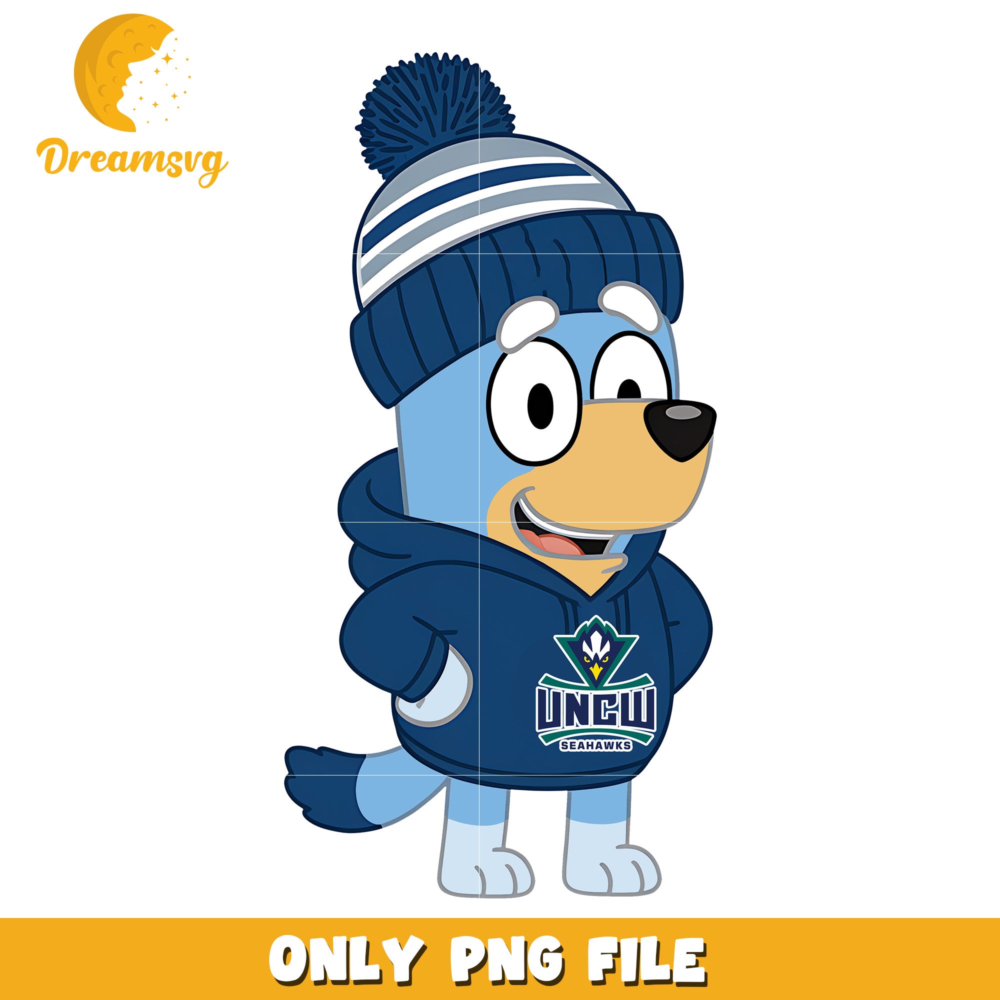 Bluey hoodie logo ncaa png, NC Wilmington Seahawks png, ncaa png