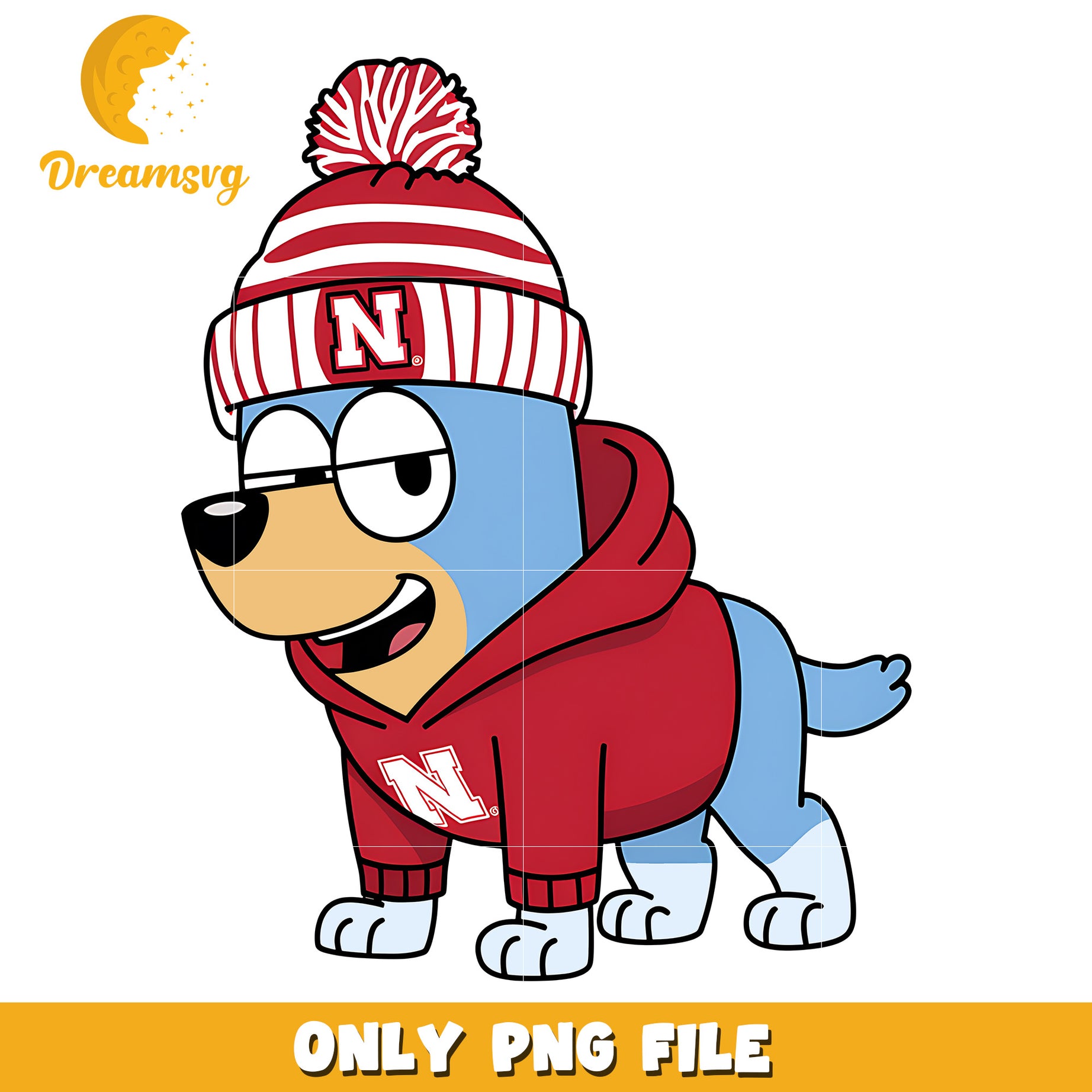 Bluey hoodie logo ncaa png, Nebraska Cornhuskers png, ncaa png