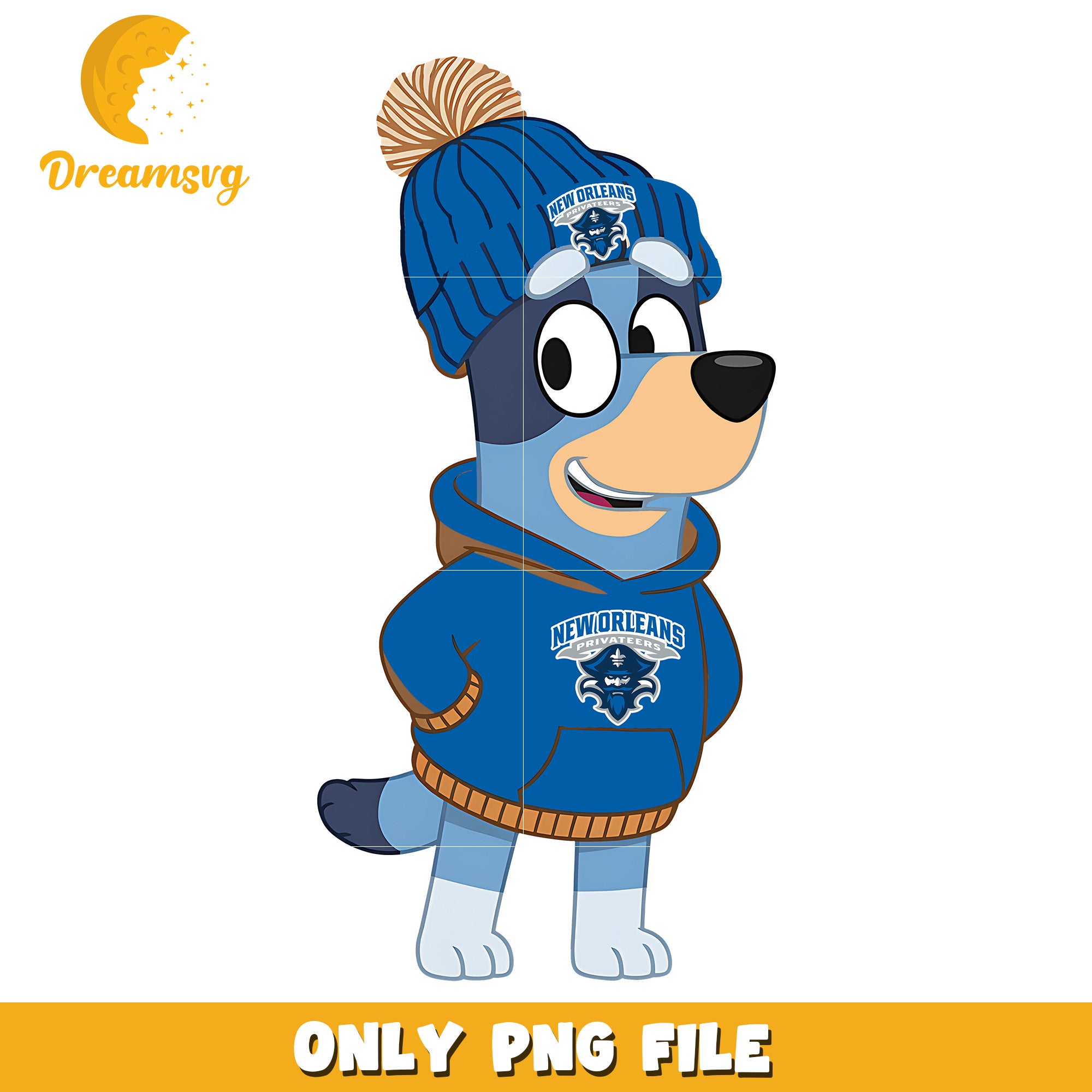 Bluey hoodie logo ncaa png, New Orleans Privateers png, ncaa png