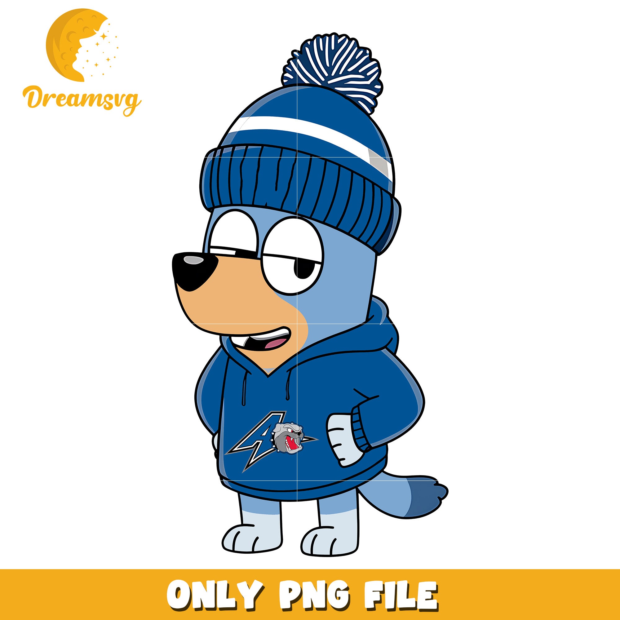 Bluey hoodie logo ncaa png, North Carolina Asheville Bulldogs png