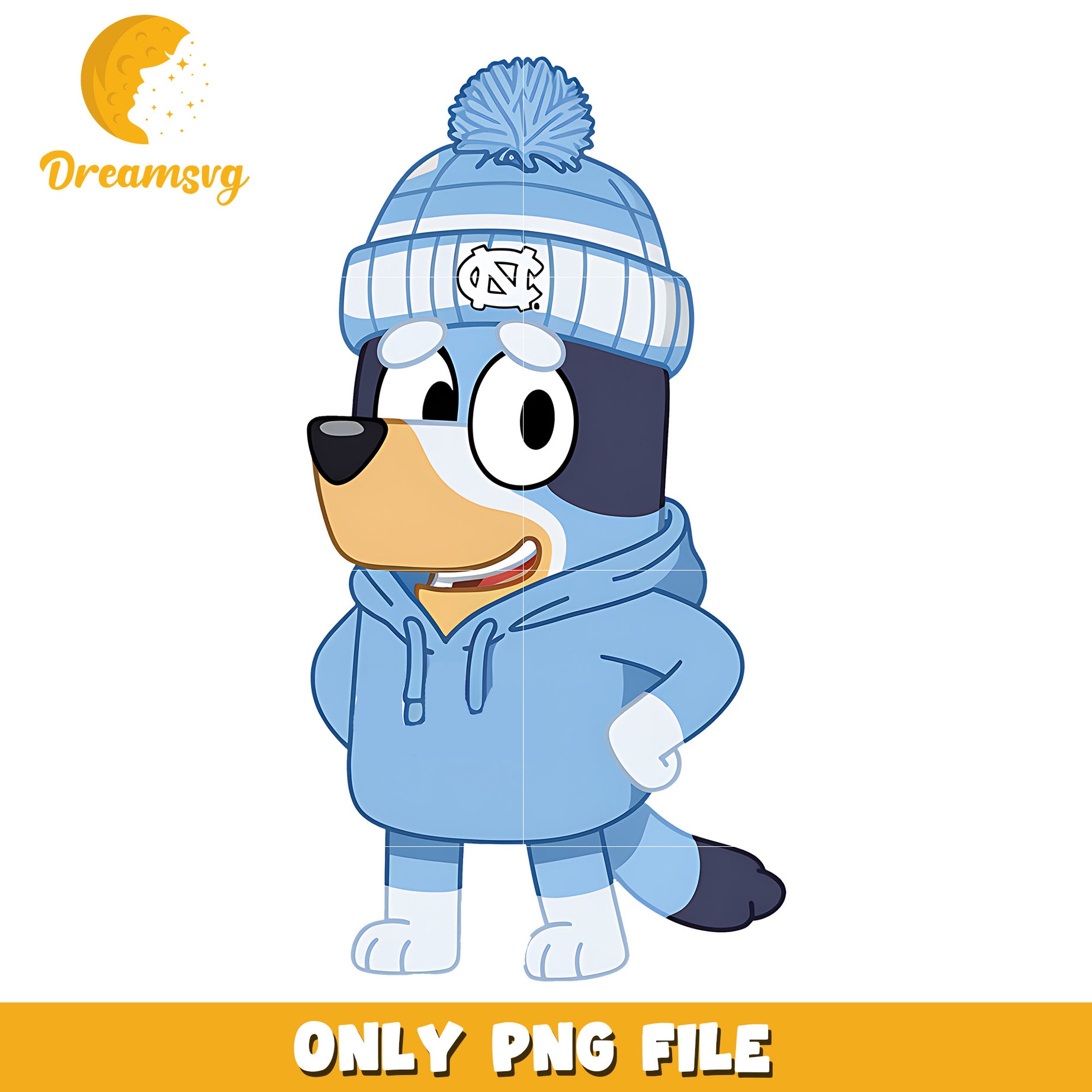 Bluey hoodie logo ncaa png, North Carolina Tar Heels png, ncaa png