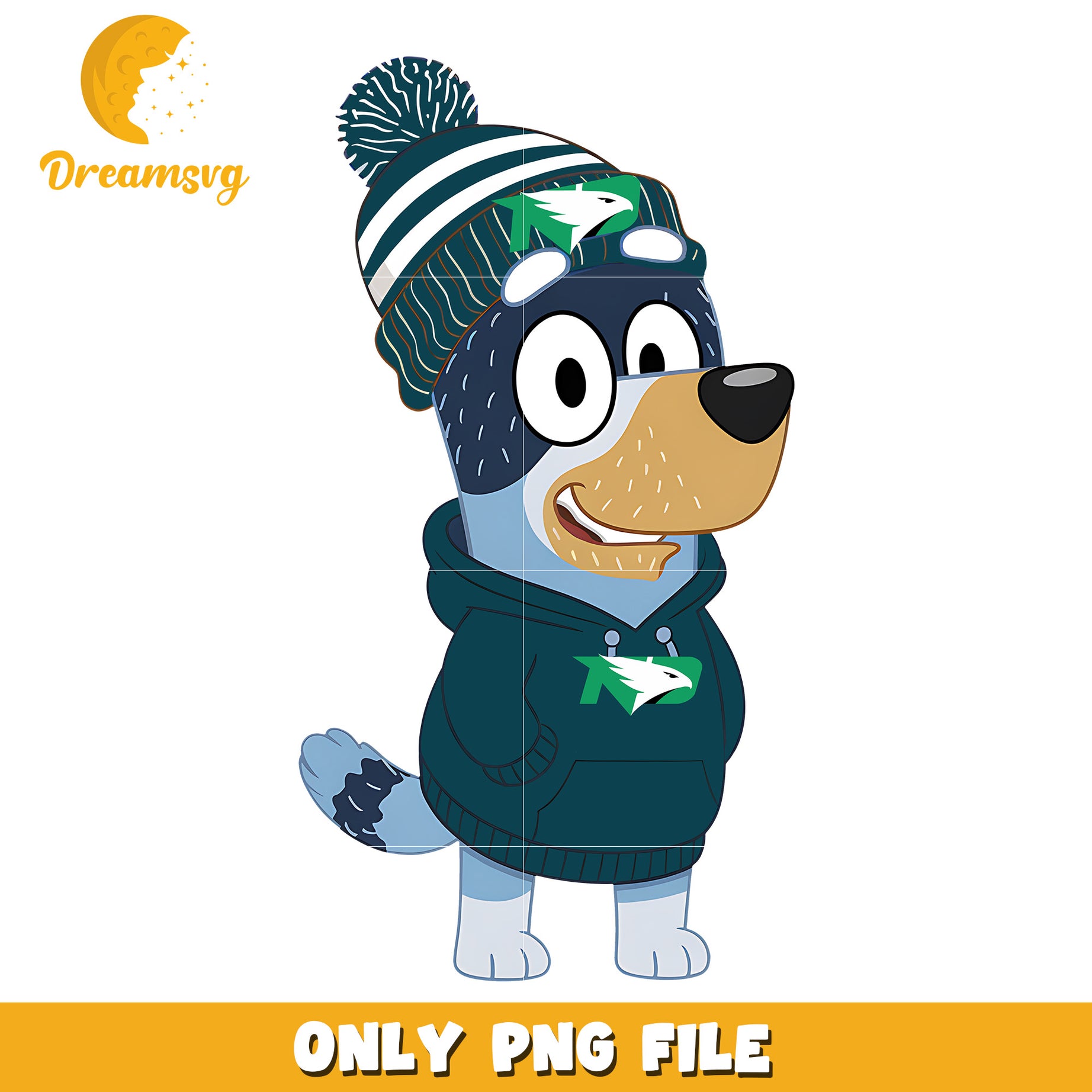 Bluey hoodie logo ncaa png, North Dakota Fighting Hawks png, ncaa png