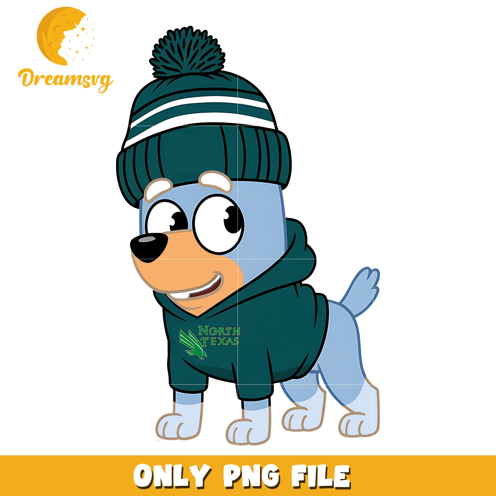 Bluey hoodie logo ncaa png, North Texas Mean Green png, ncaa png