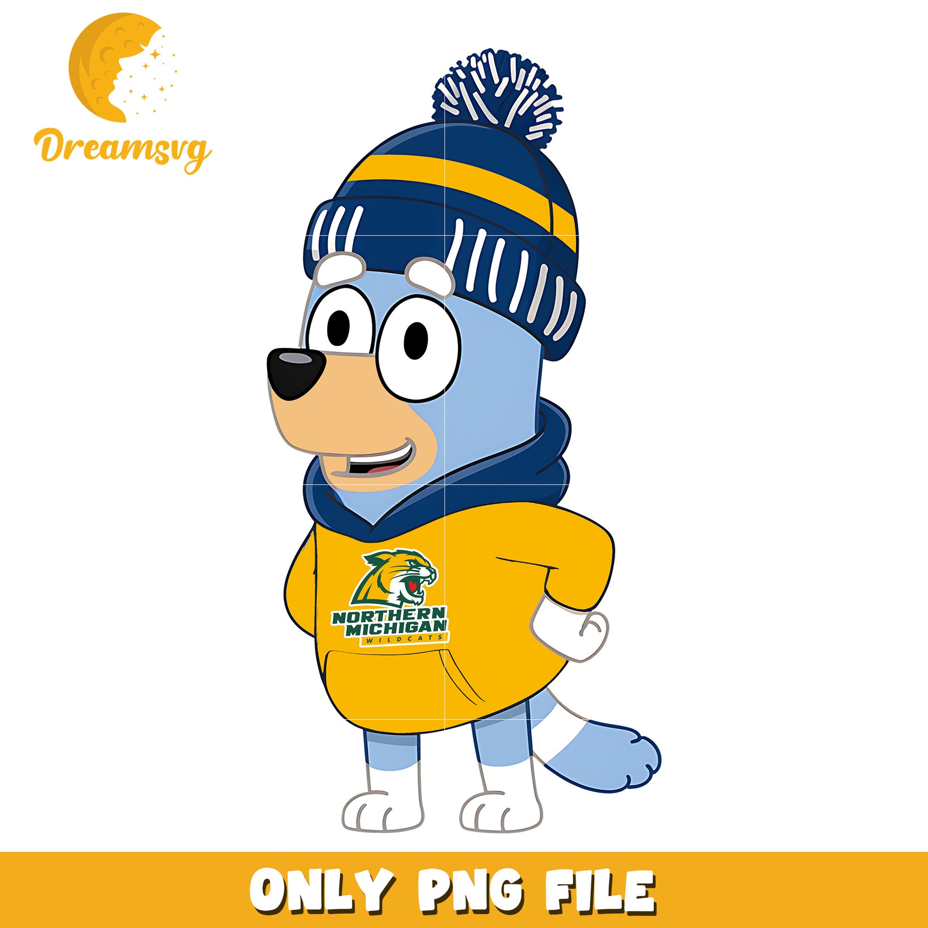 Bluey hoodie logo ncaa png, Northern Michigan Wildcats png, ncaa png