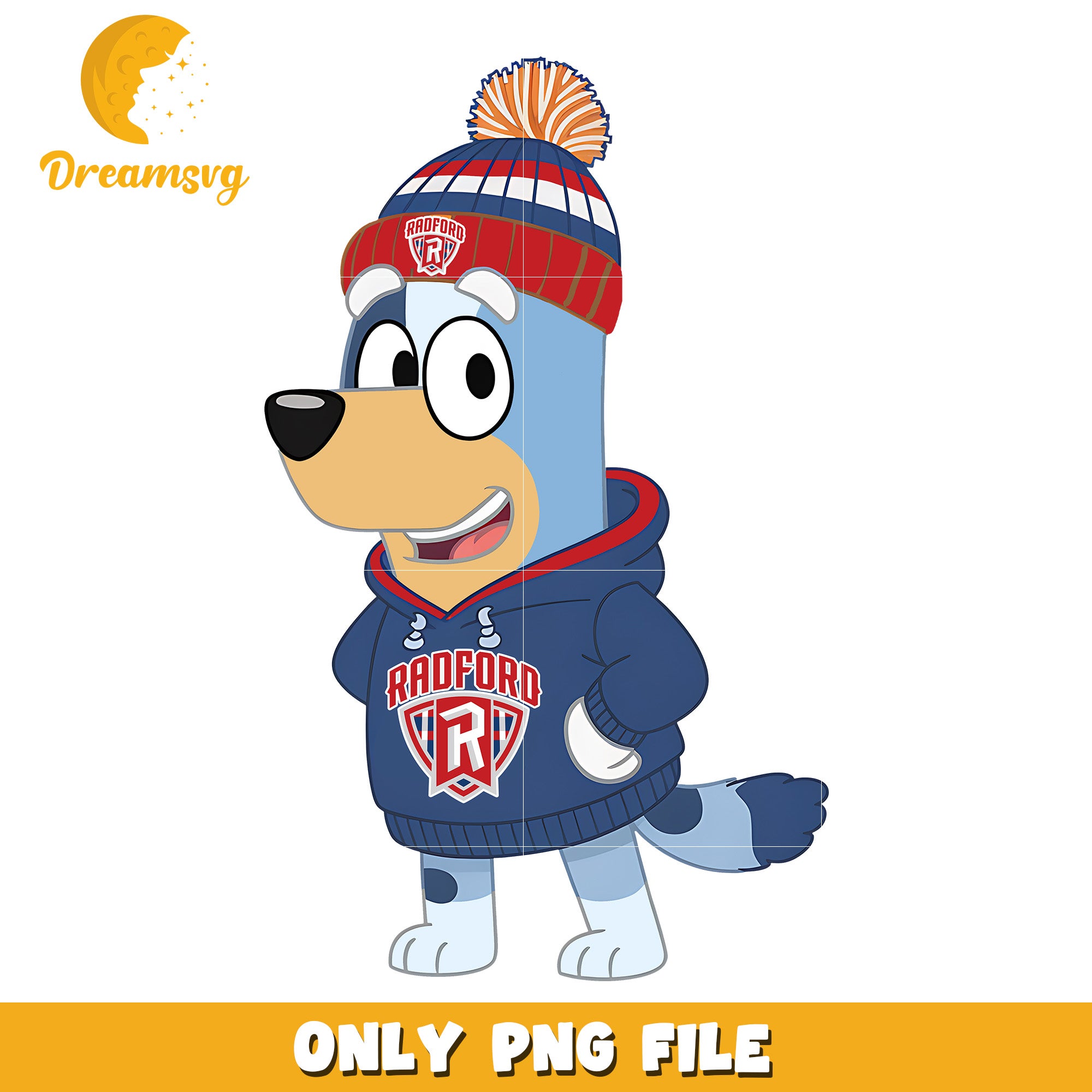 Bluey hoodie logo ncaa png, Radford Highlanders png, ncaa png
