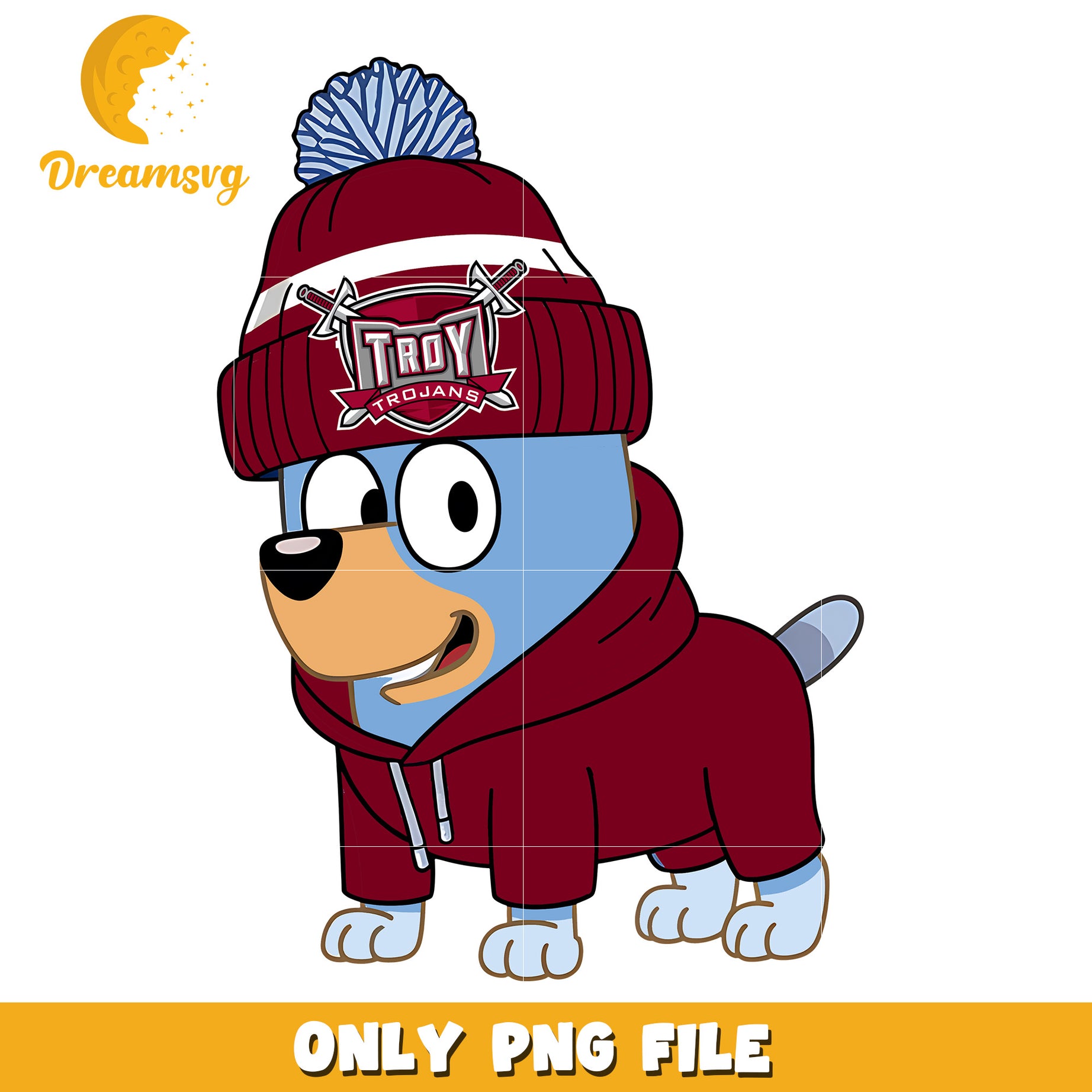 Bluey hoodie logo ncaa team png, Troy Trojans png, ncaa png
